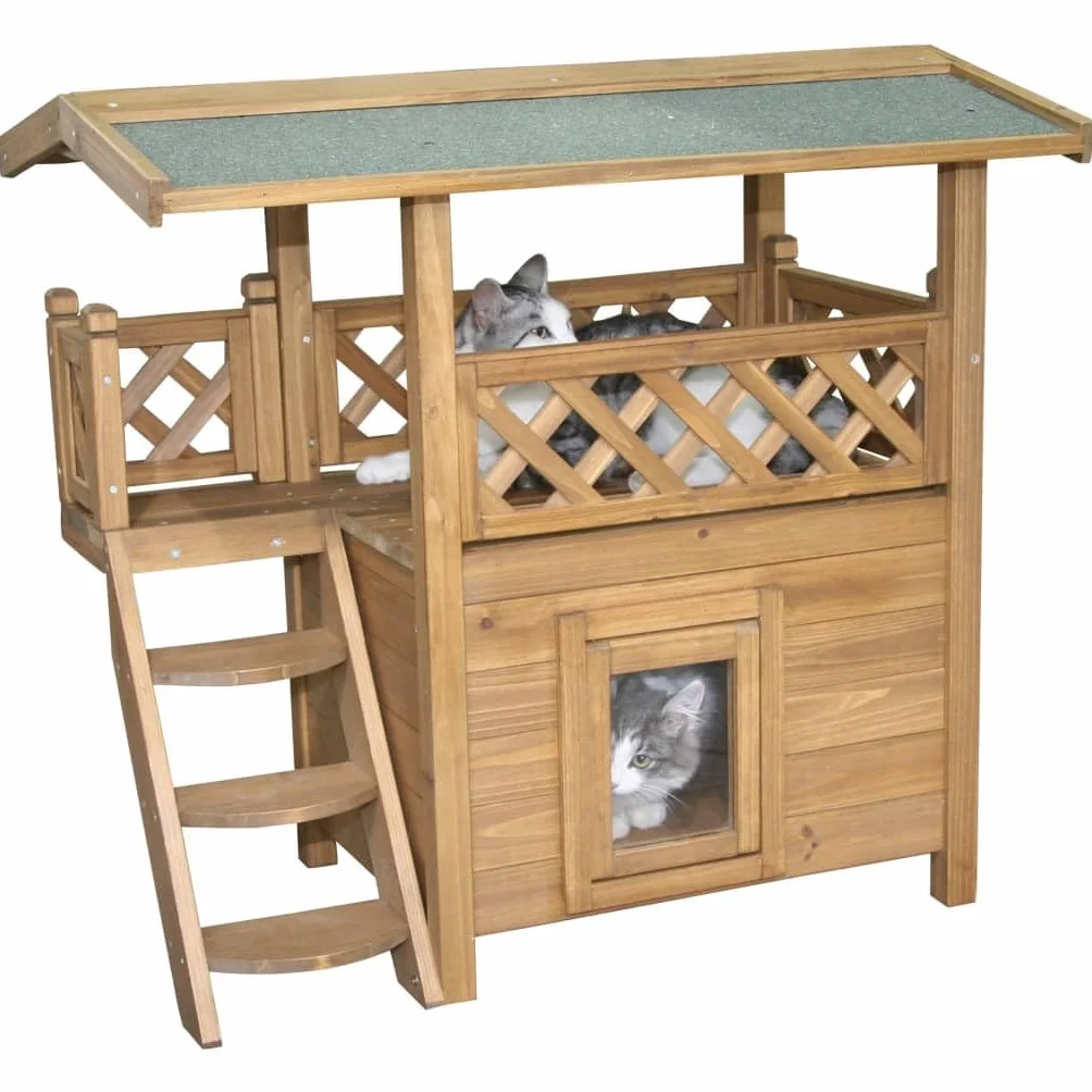 Kerbl Pet Lodge Domek dla Kota, Brązowy, 77 x 50 x 73 cm