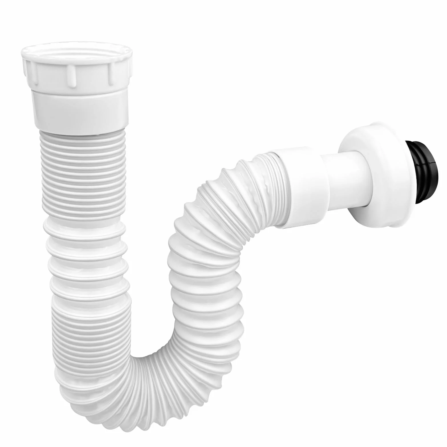 Fousenuk Plasticowa Syfonowa Umywarka Kuchenną i Łazienkową, Elastyczna Rura Odpływowa, 39mm x 31mm x 300mm