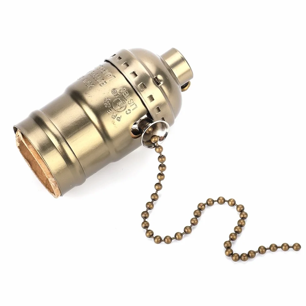 Aluminiowa lampa stołowa, oprawka E27, antyczna miedź, podstawa lampy z zamkiem błyskawicznym, lampa biurkowa, oświetlenie, podstawa śrubowa (brązowa)
