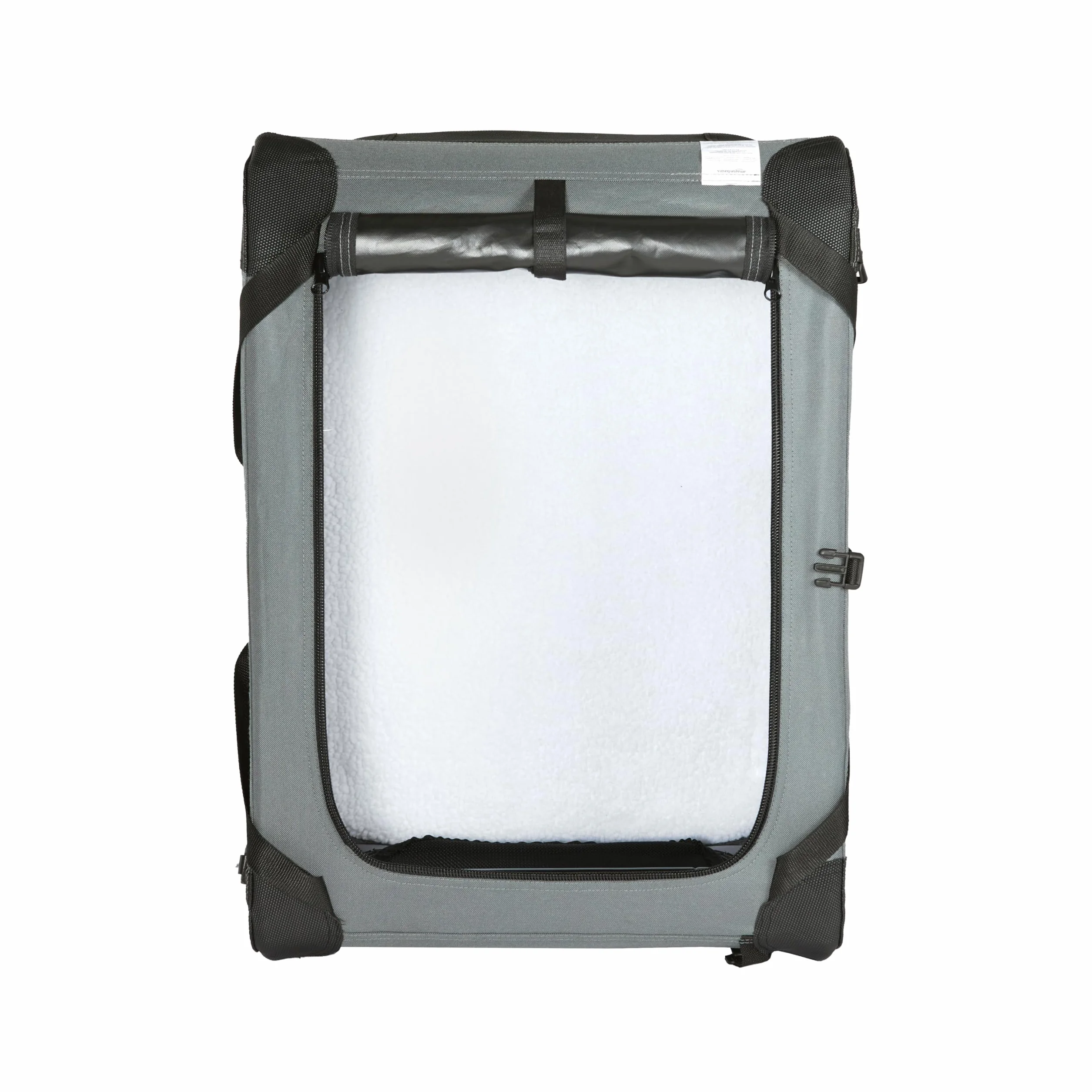 Amazon Basics 4 drzwiowy składany transporter podróżny dla kotów, psów, szary, S 66cm x 46cm