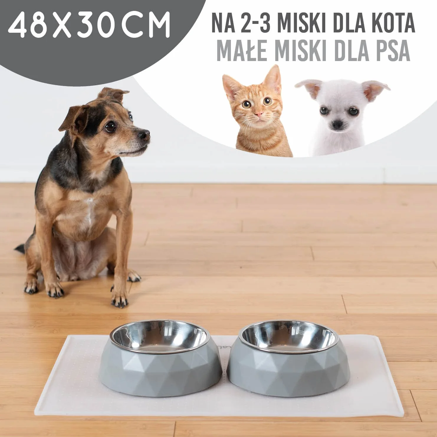 Silikonowa mata do karmienia premium (przezroczysta (kwadratowa), mała)