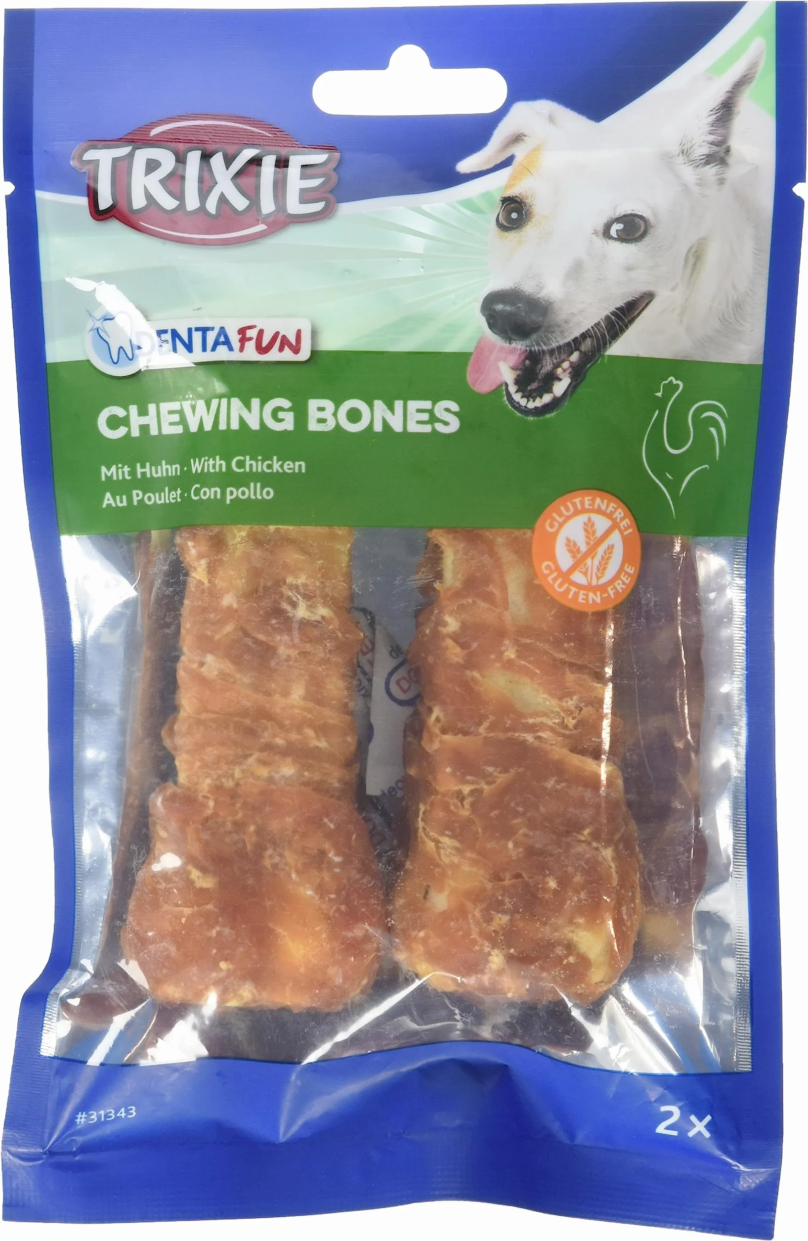 TX-31343 Chewing Bones rawhide with chicken filet coating 11cm