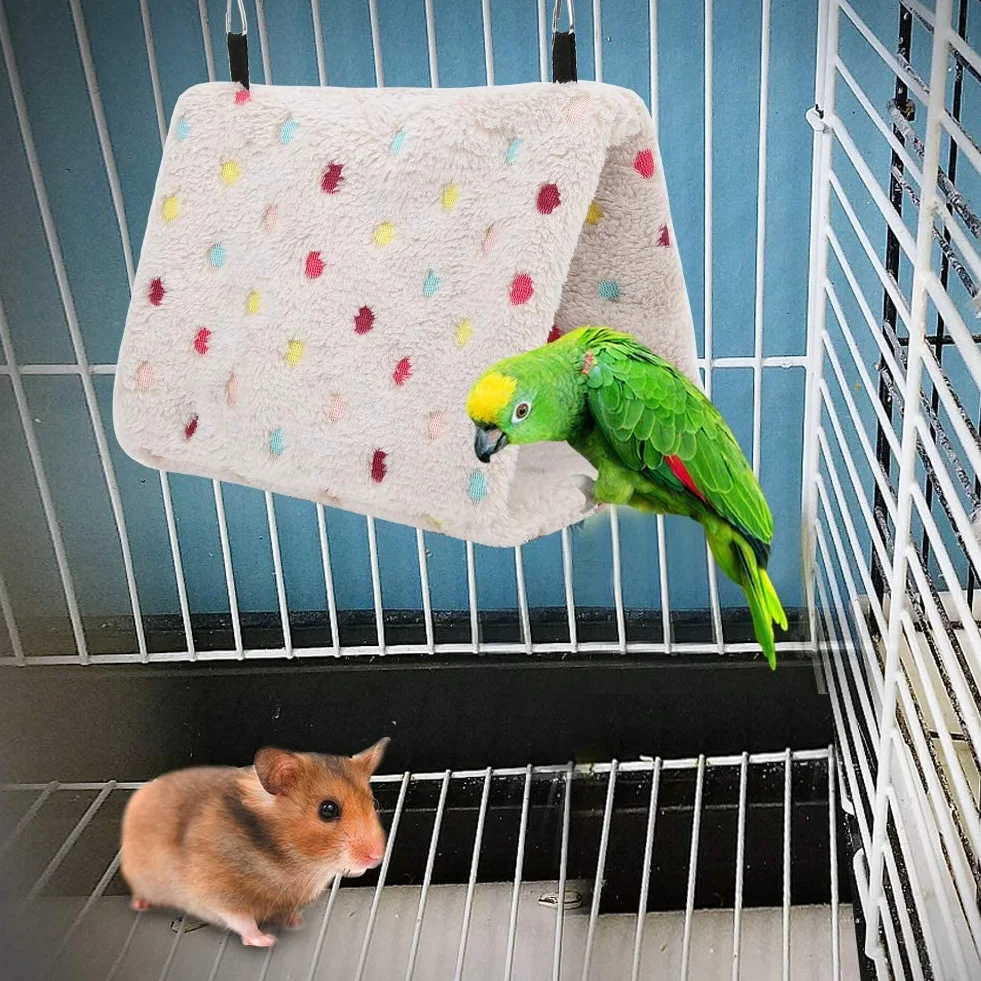 Pluszowe gniazdo dla ptaków Hamster Chomik Wiszące łóżko Klatka dla papugi Papużka falista Papuga Nimfa Conure Sugar Glider (S)