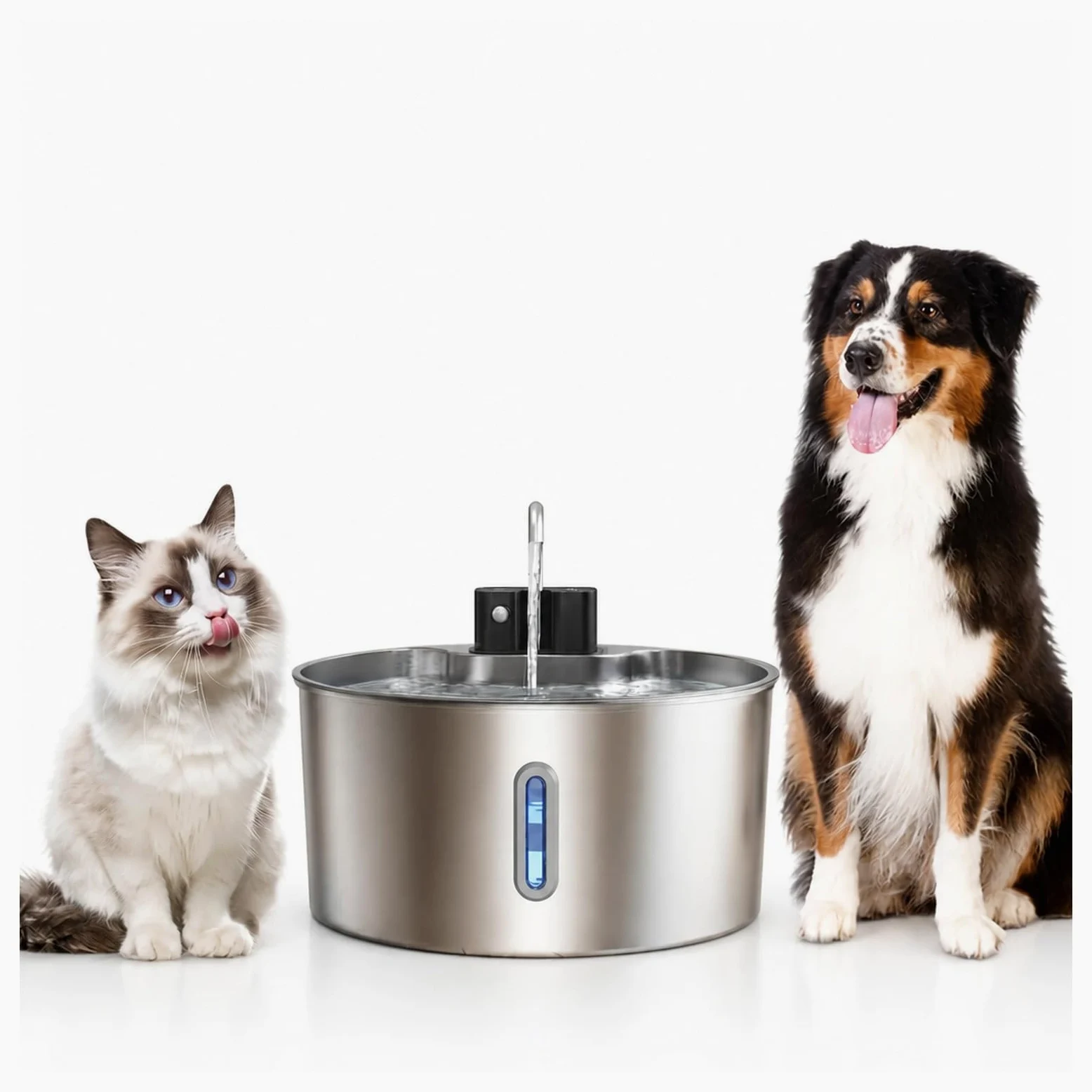 Karmnik na Wodę, Bezprzewodowa fontanna Cat ze stali nierdzewnej o pojemności 7 litrów(OnLy Pet Water)