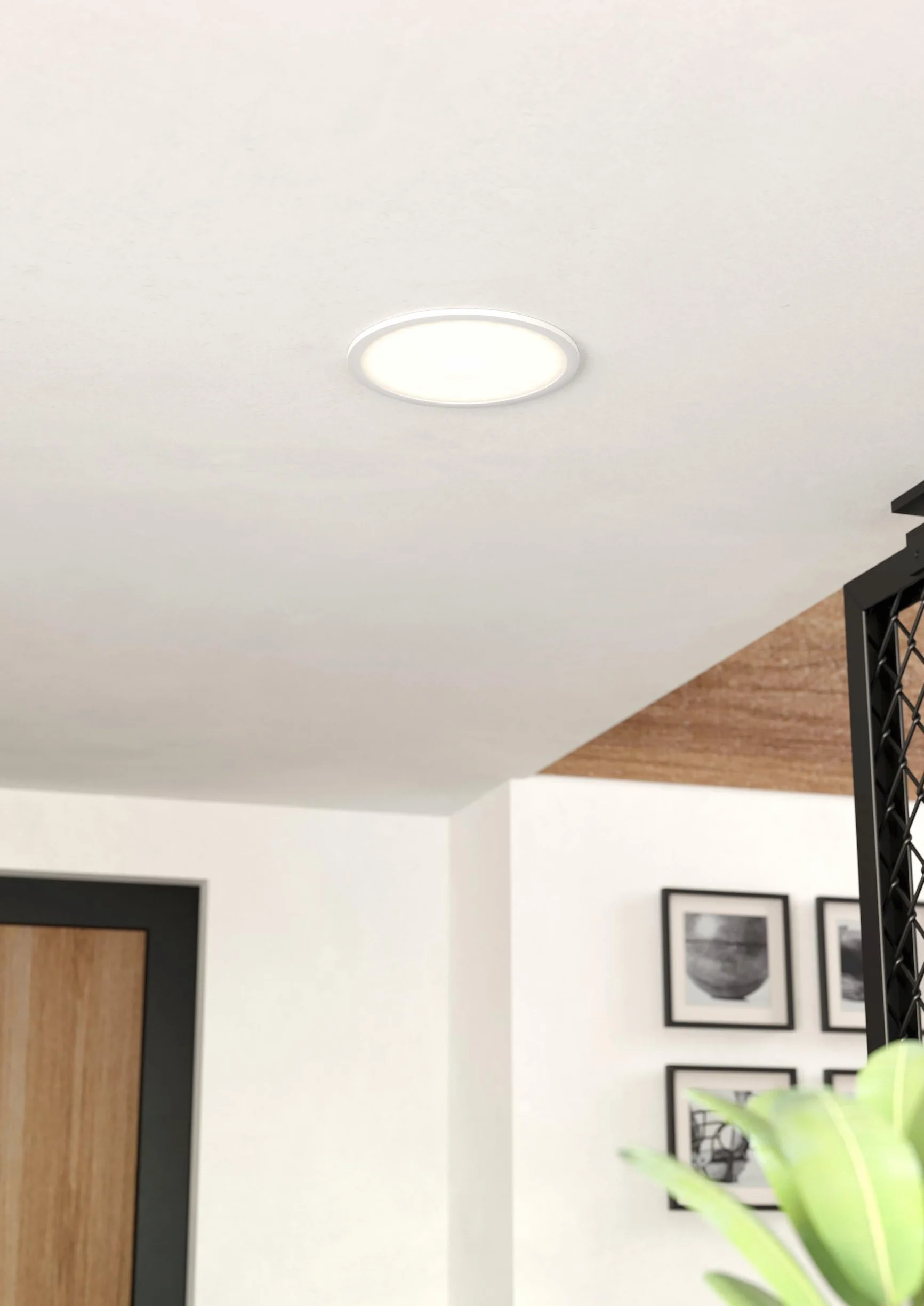 EGLO LED reflektor wpuszczany Fueva Flex, Ø 22,5 cm, spot do uniwersalnych wielkości otworów z aluminium i plastikową, głębokość montażu 25 mm, kolorze białym, neutralna biel