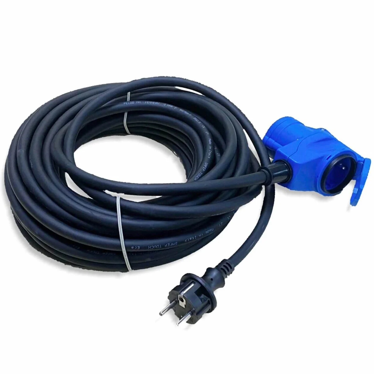 Zestaw adapterów CEE 15 m złącze kątowe do wtyczki Schuko + adapter CEE i pudełko ochronne zielony - H07RN-F 3 x 2,5 mm² 230 V 16 A adapter sieciowy - zestaw kabli kempingowych do przyczep kempingowych, przyczep kempingowych, łodzi