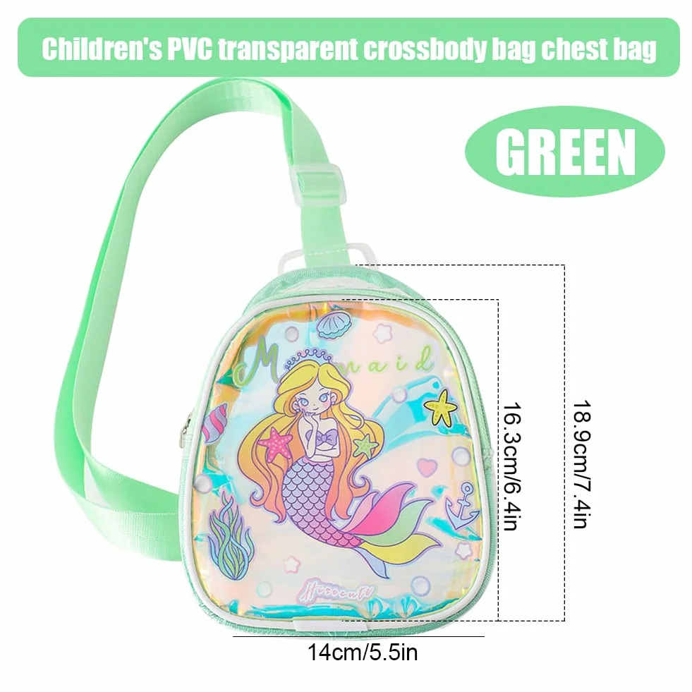 LEBKFT 1 szt. Jednorożec syrenka torba na ramię PVC przezroczysta torba crossbody mini portfel torba podróżna plaża podróż zamek błyskawiczny przezroczysta torebka do przechowywania telefonu