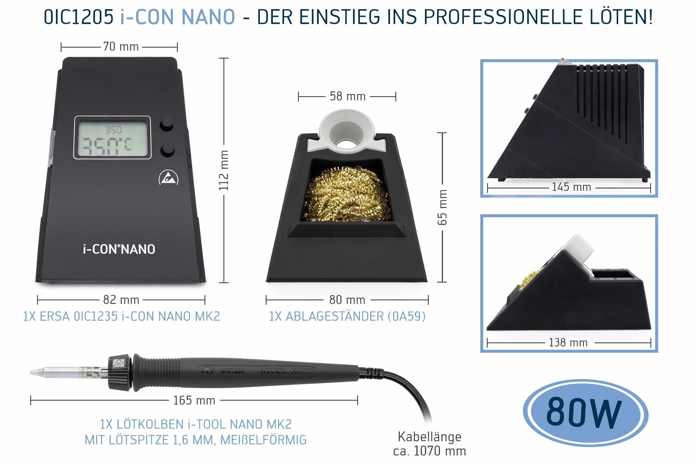 Ersa Stacja lutownicza 80 W 150-450°C