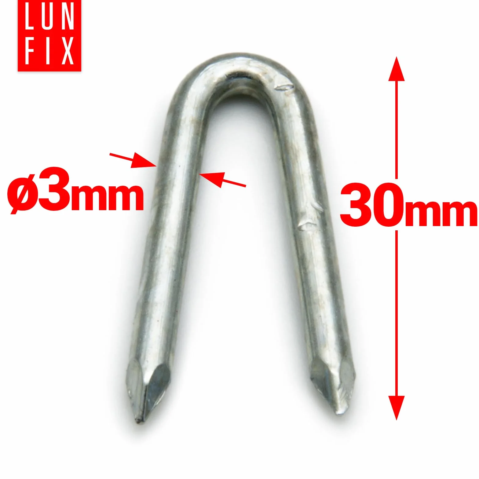 Zszywki 3x30 mm ocynkowane, gwoździe zszywkowe U Haki gwoździe do budowy ogrodzenia, stalowe zszywki klamry do siatki drucianej, płot z desek, płot przeciwdziki, mocowanie płotu 1 kg (ok. 305