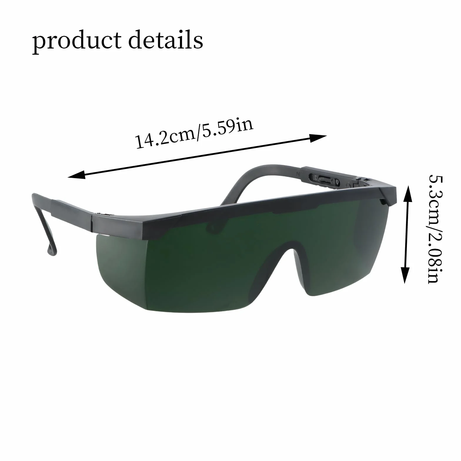 Joyan Regulowane okulary ochronne, laserowe, okulary ochronne na podczerwień, do prac spawalniczych, zielone soczewki