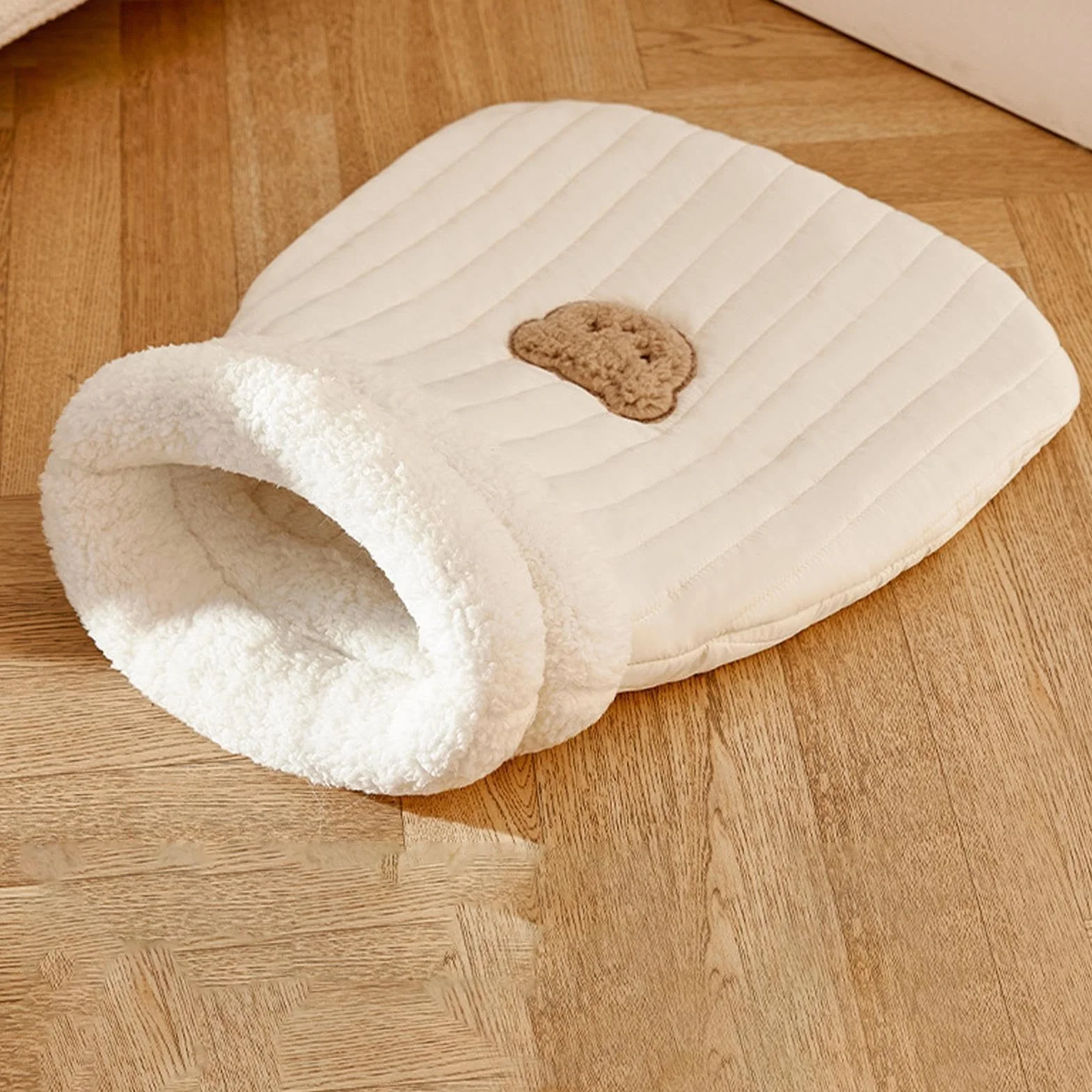 Śpiwór dla kotów, przytulanka, ciepłe legowisko dla kota, nadaje się do prania, przytulna jaskinia, śpiwór dla kotów i małych psów, poniżej 4,9 kg, M/L