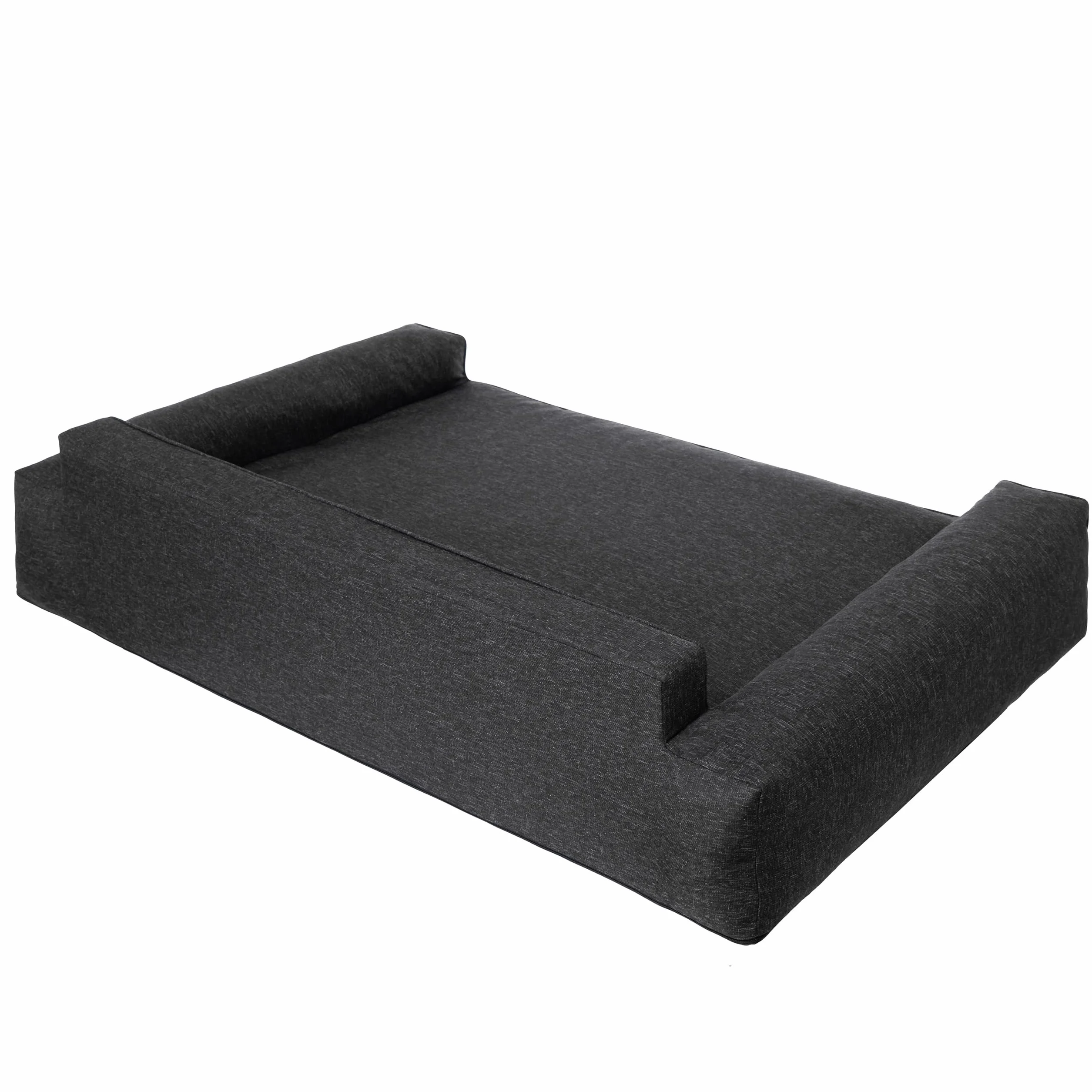 PillowPrim Legowisko dla psa, materac dla zwierząt domowych, legowisko dla kota, poduszka dla psa, legowisko dla psa, ortopedyczne, popiół, 55 cm, czarne, 98 x 66 cm