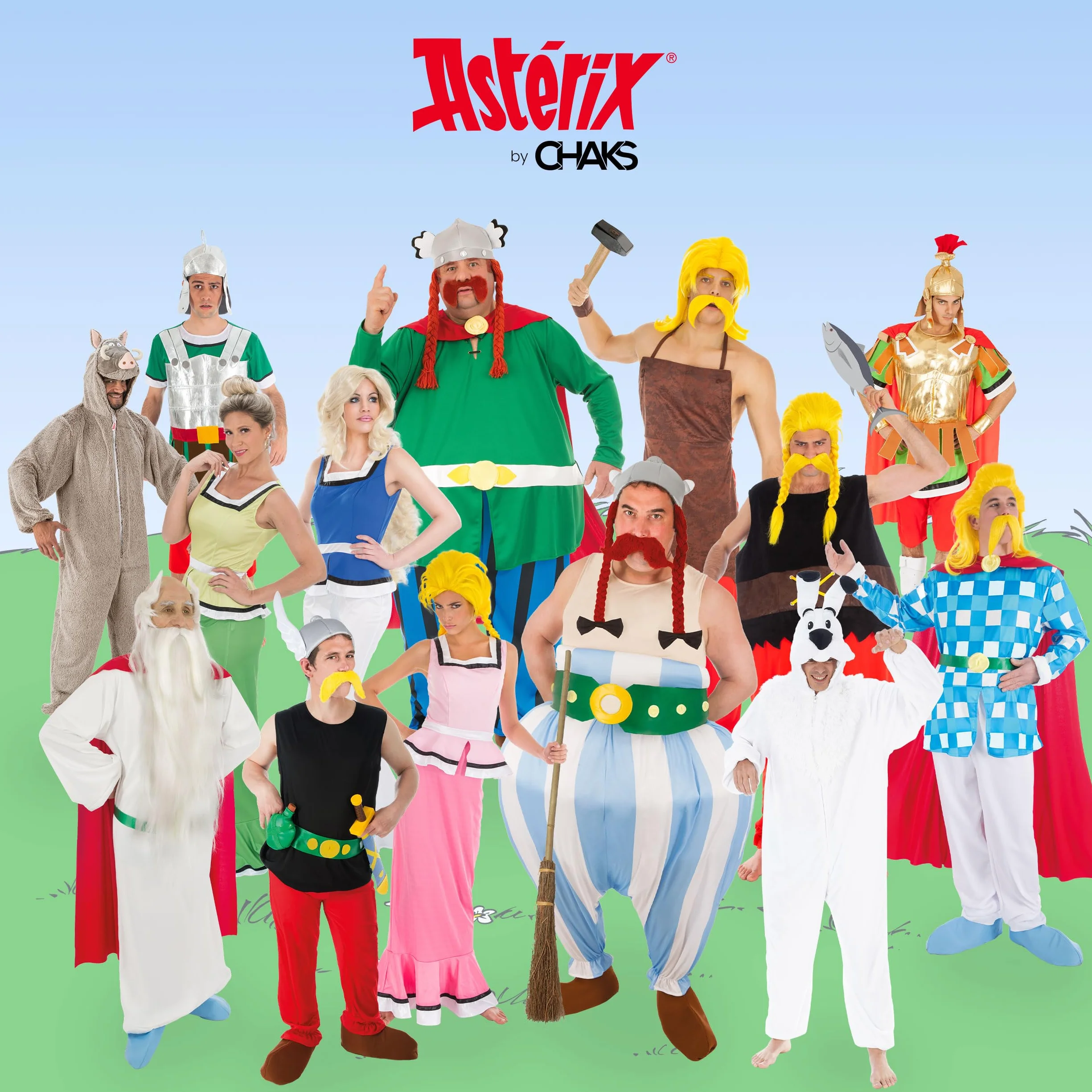 Chaks - kostium Idefix dla mężczyzn, pies, oficjalny kombinezon Asteriks i Obeliks z kapturem na karnawał i Comic Con