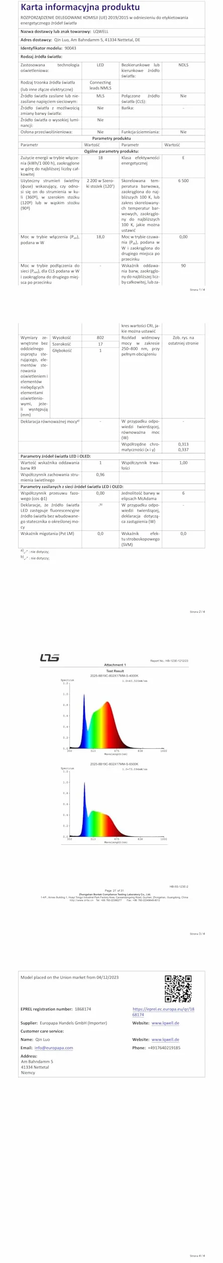 LQWELL® Lampa Sufitowa LED, IP44 Wodoodporna Lampa Łazienkowa Kwadratowa Płaska 18W 6000K 1600 Lm Cienka Do Salonu Łazienka Sypialnia Kuchnia PrzedpokÓJ Piwnica Biuro, 220 * 24 Mm