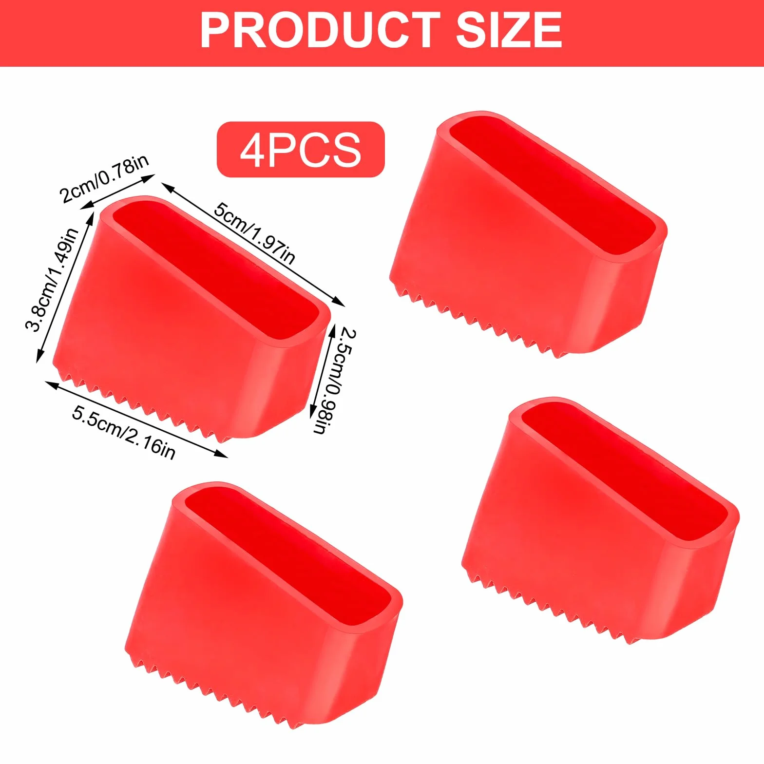 Gumowe nóżki do drabin 50x20 mm antypoślizgowe 4 sztuki