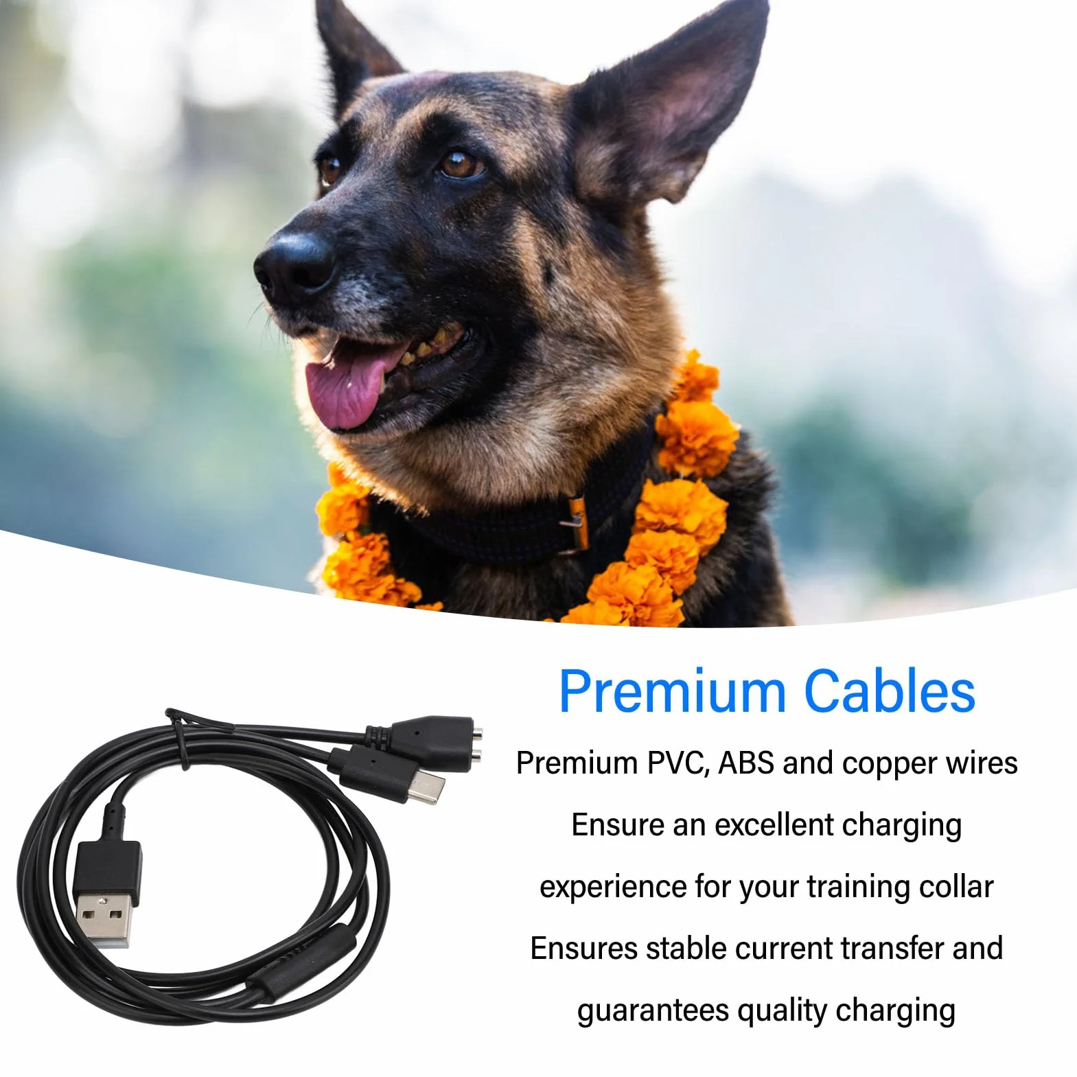 Zamienna ładowarka do Obroży Szkoleniowej dla Psa, 2 w 1 Magnetyczny i Kabel ładujący USB C do Obroży Yawpet Shock DT-72, DT-73