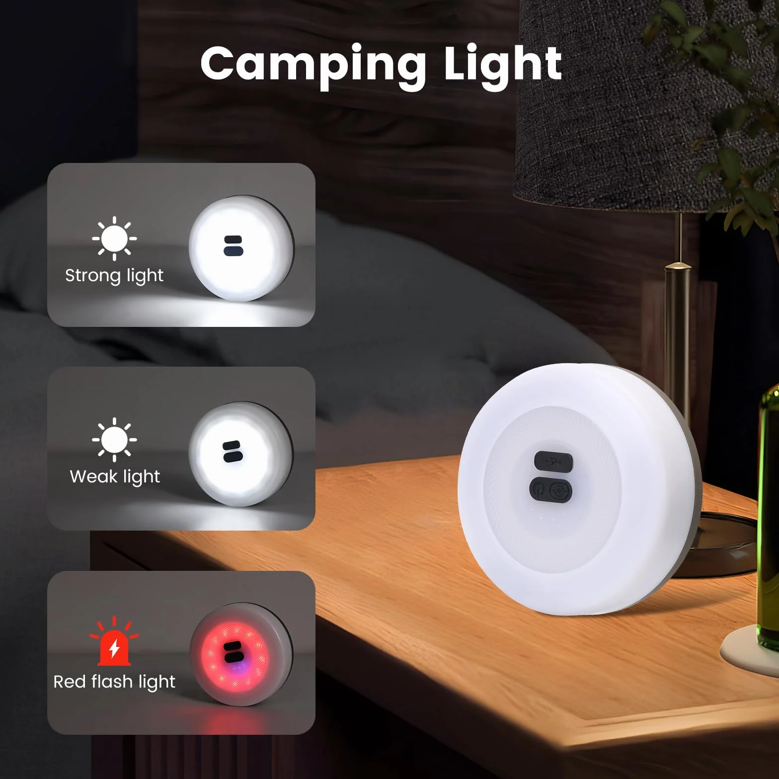 Yizhet Łańcuch światła kempingowego, 10 metrowy sznur kempingowego Akumulator USB IPX4 Wodoodporna lampa kempingowa do domu, ogrodu i podwórka, ciepłe białe