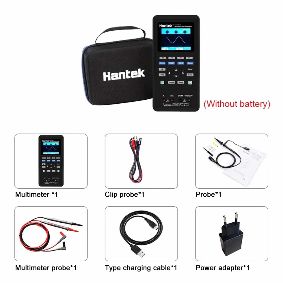 Hantek 2C42 Cyfrowy Oscyloskop Multimetr USB Przenośny 2 kanały 40 MHz 250MSa/s Wielofunkcyjność Próbnik