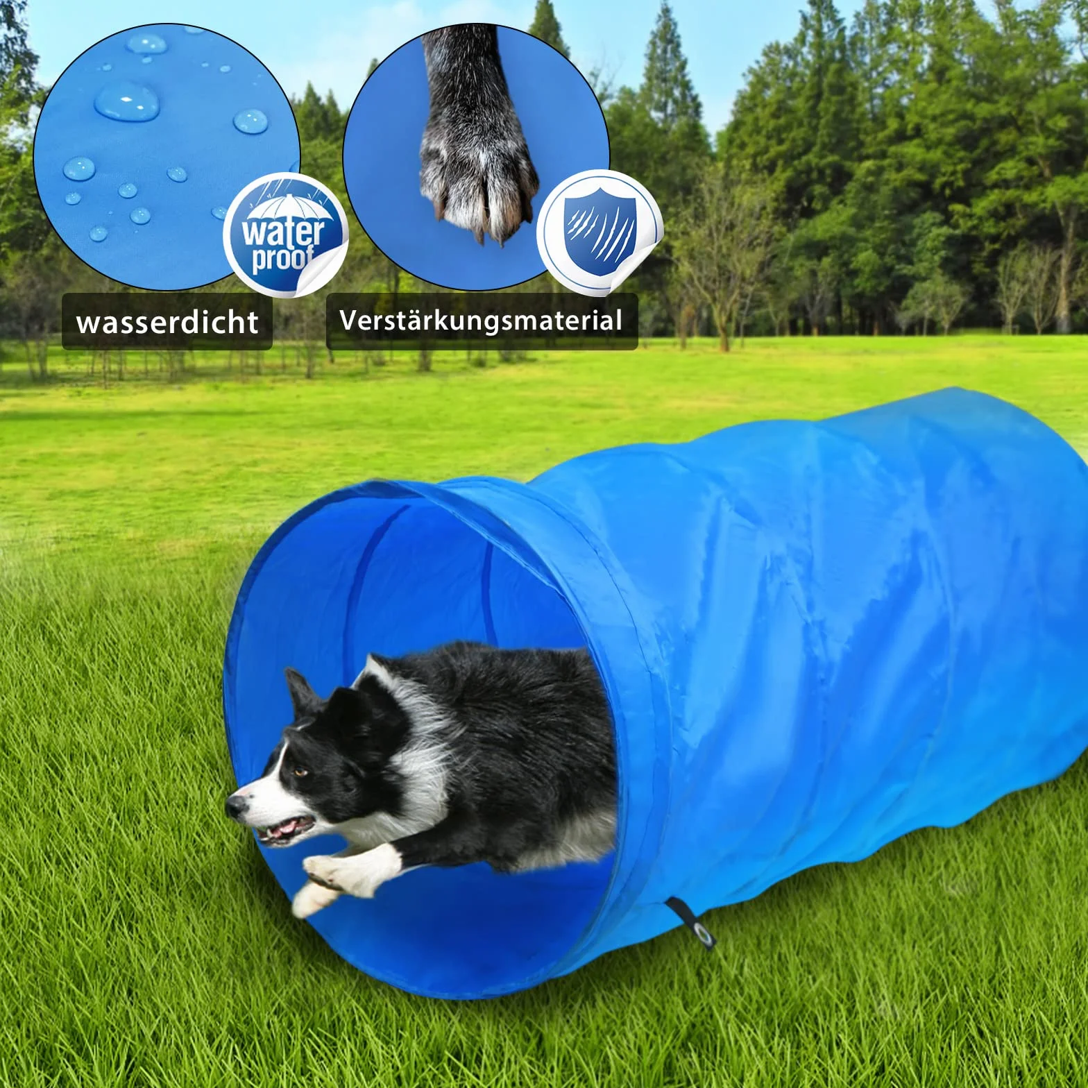 HENGMEI Agility zestaw treningowy dla psów z tunelem, regulowane przeszkody, pierścień do skakania