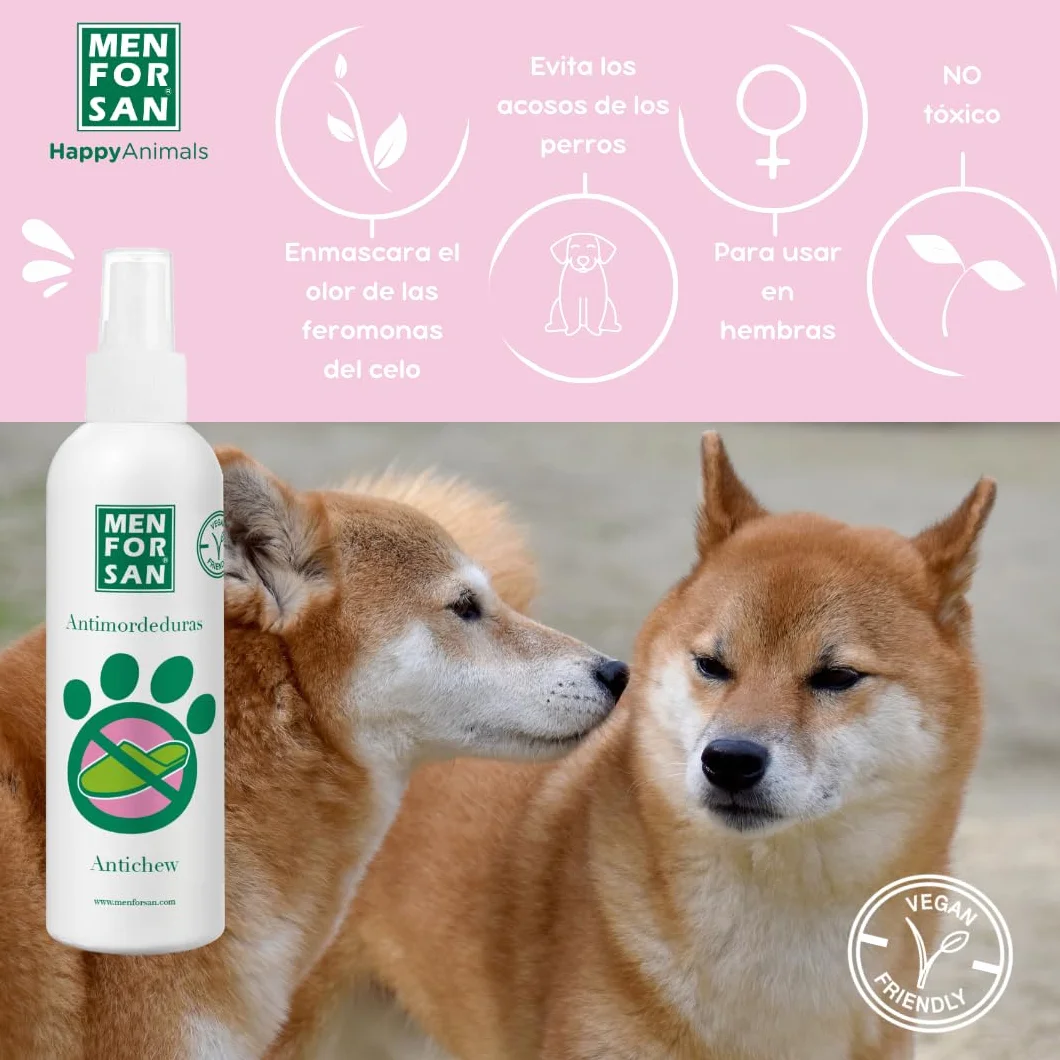 MENFORSAN Oestrus Odor Reducer for Female Dogs | Redukuje zapach feromonów rui | Zmniejsza nękanie psów | Bezbarwny | Nietoksyczny | 125 ml