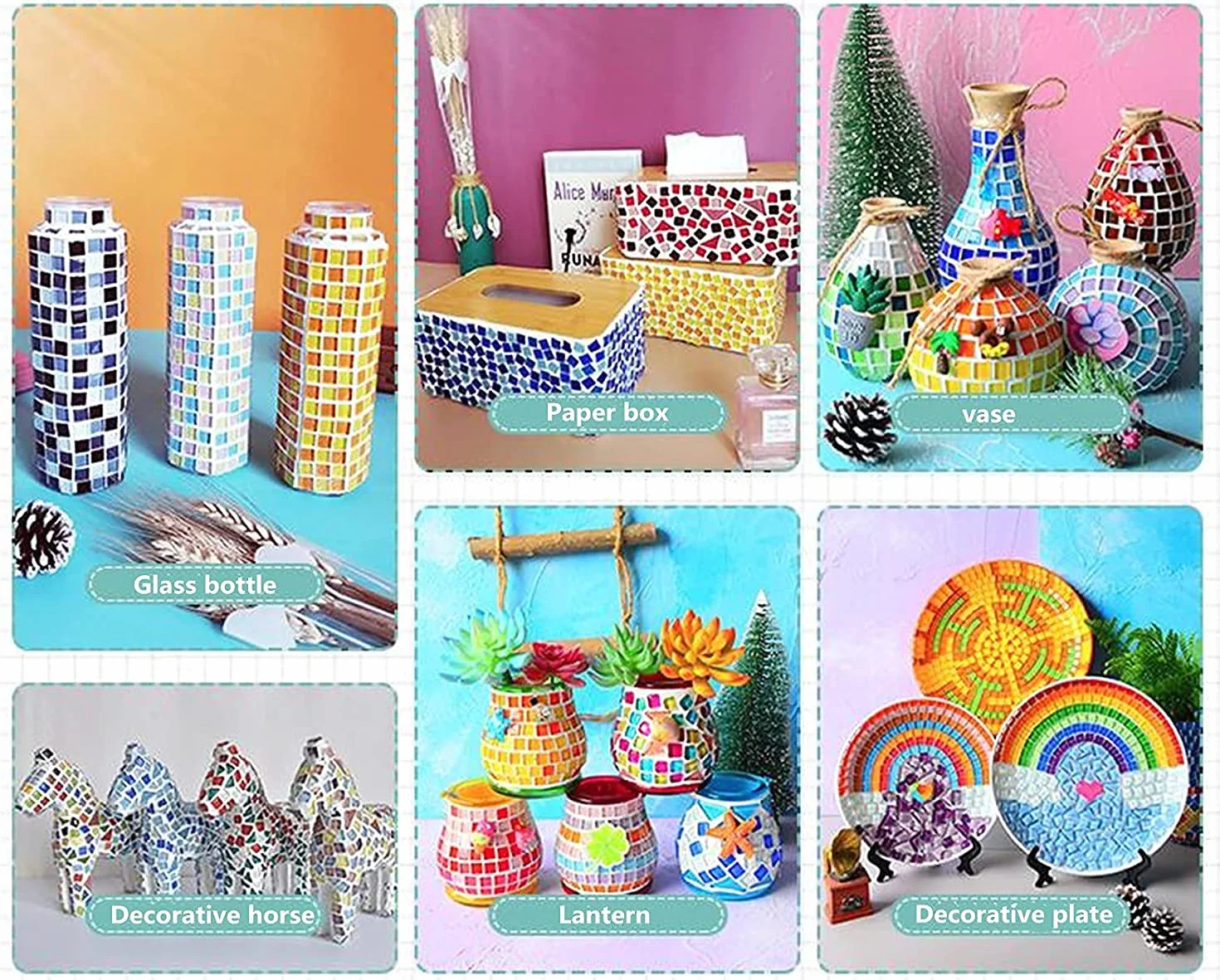 Kryształowe płytki mozaikowe 200 g mieszane kolory DIY dla dzieci dekoracja domu