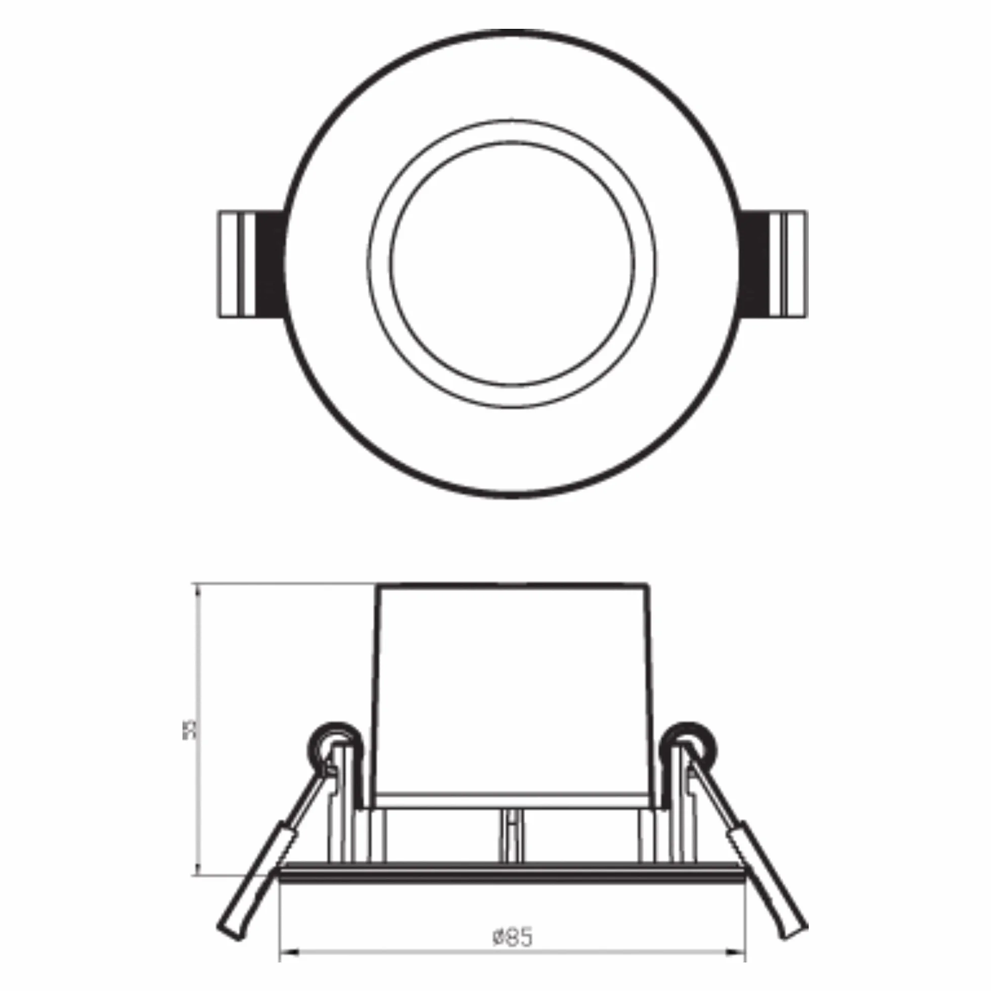 Philips Reflektor łazienkowy LED do nurkowania 27K 5,5 W [ciepła biel - czarny] IP651. do oświetlenia wilgotnych pomieszczeń, łazienki i kuchni