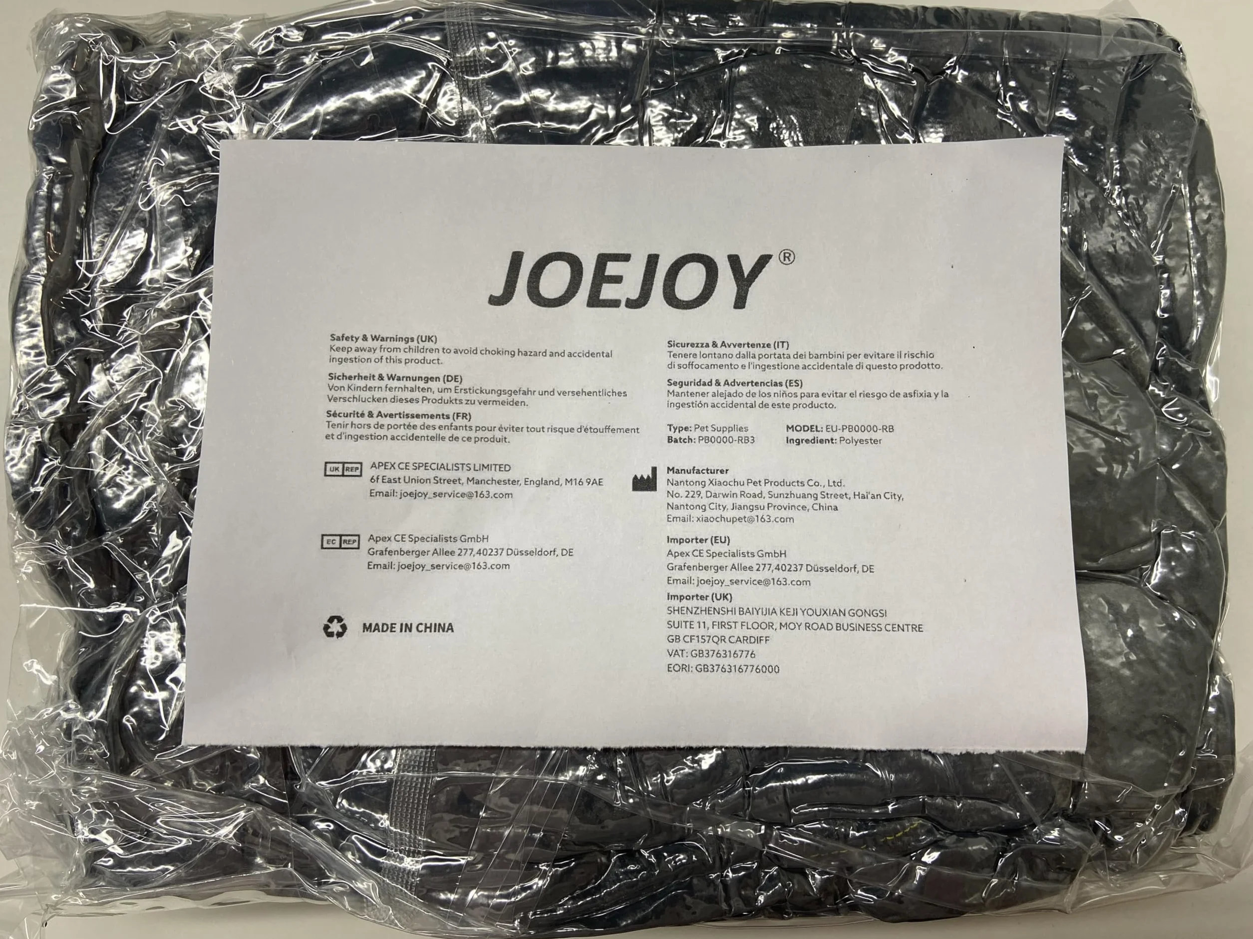 JOEJOY Legowisko dla psa XXL dla dużych psów, kosz dla psa, nadaje się do prania, puszyste, miękkie, pluszowe legowiska dla psów, 106x80x23cm, koszyk dla dużych psów i kotów