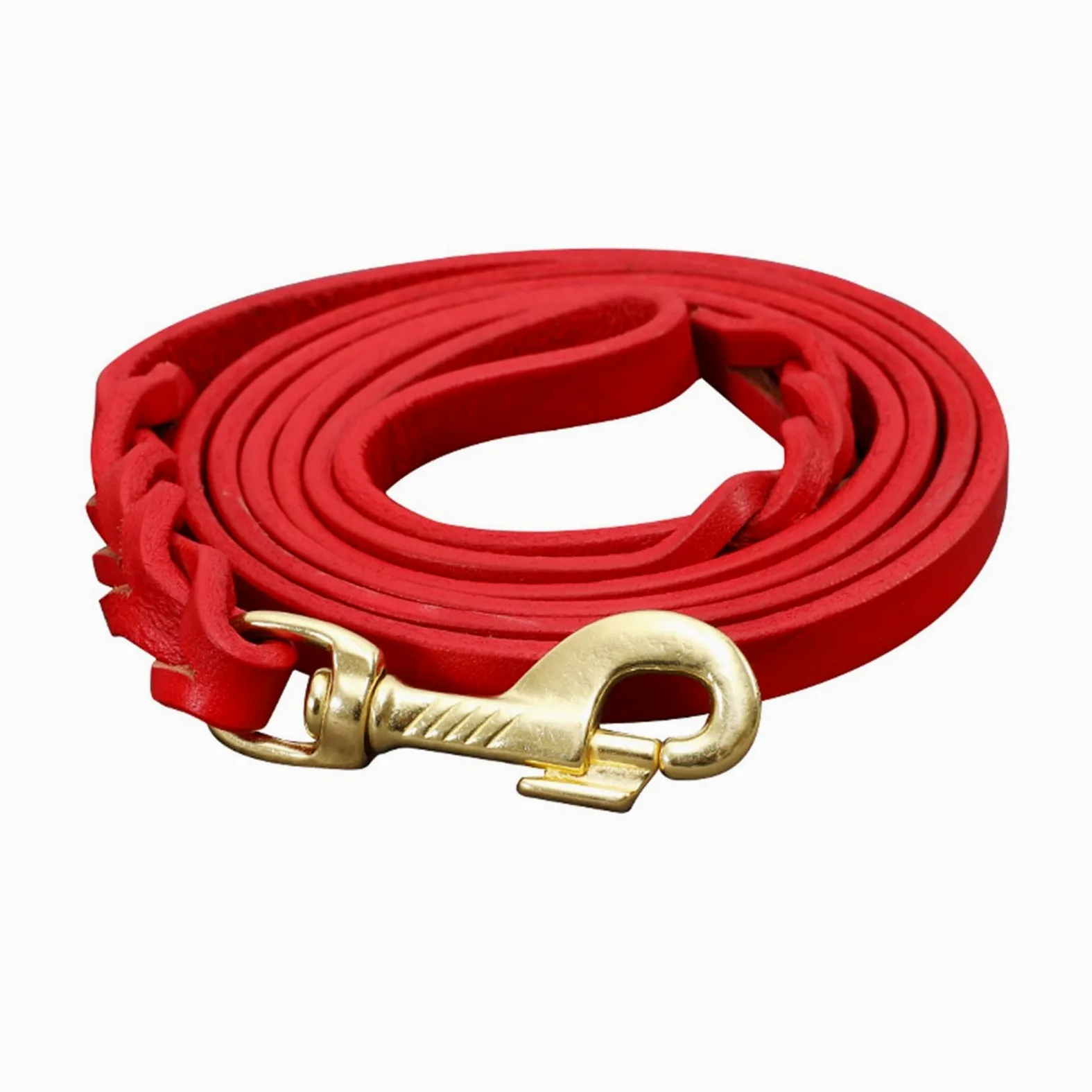 Skórzana smycz dla dużego psa Smycz do treningu chodzenia Pleciona lina trakcyjna z prawdziwej skóry Miedziany haczyk dla owczarka niemieckiego Labradora (kolor: 1, rozmiar: 1,2 cm x 180 cm) (2 1,2