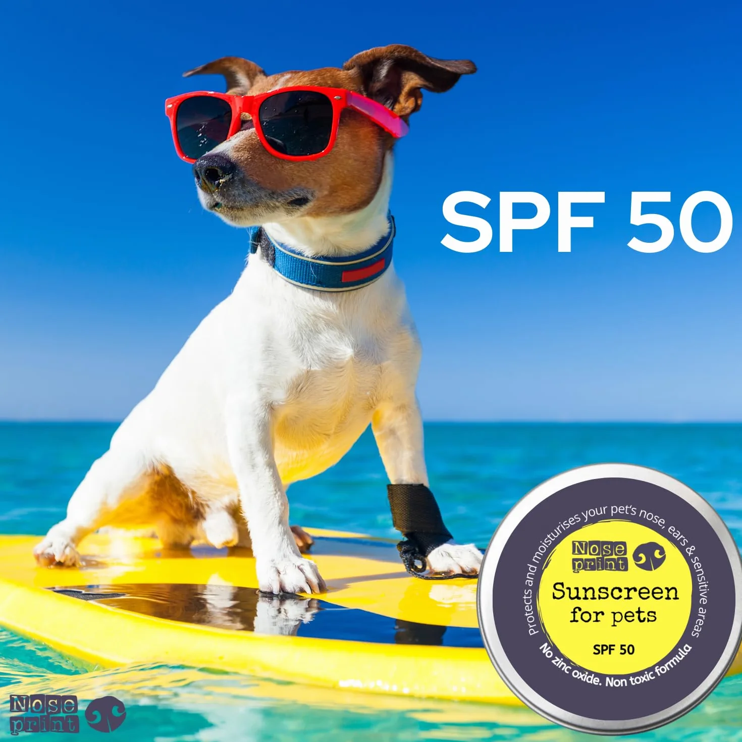 LSF 50 balsam przeciwsłoneczny dla zwierząt domowych, 30 ml w puszce, nawilżający krem przeciwsłoneczny dla psów i kotów, nietoksyczna formuła, balsam do łap psów i łap, krem