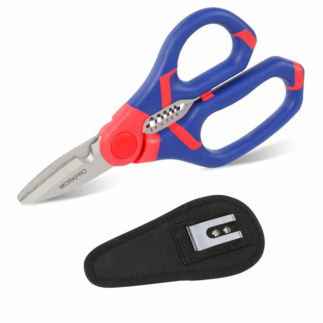 WORKPRO Szczypce dla elektryków, obcinak do drutu, 2 w 1, wielofunkcyjne, 152 mm, dwumateriałowy miękki uchwyt