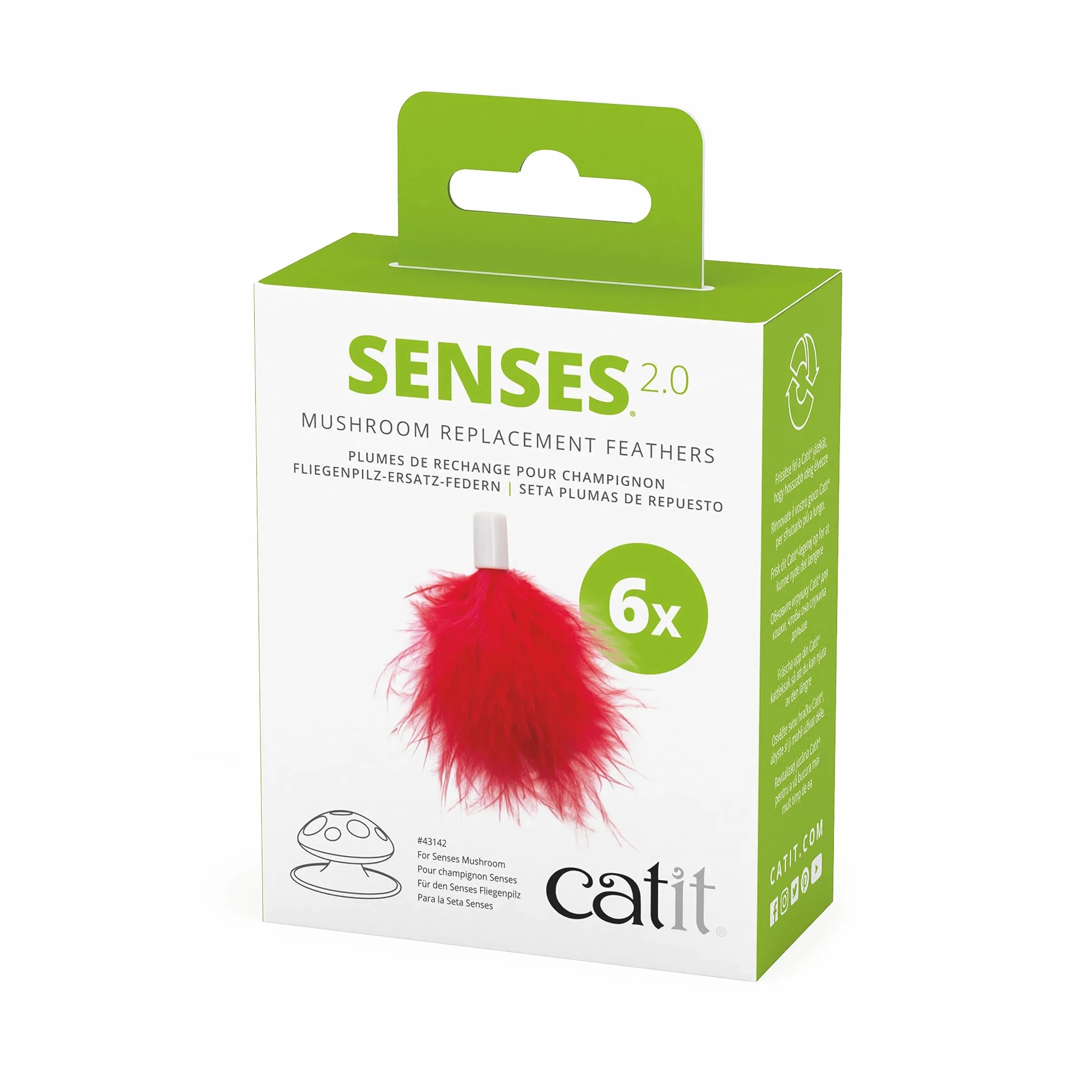 CATIT Cat Senses 2.0 Repuesto Plumas 6 szt., kolor czerwony, 43143