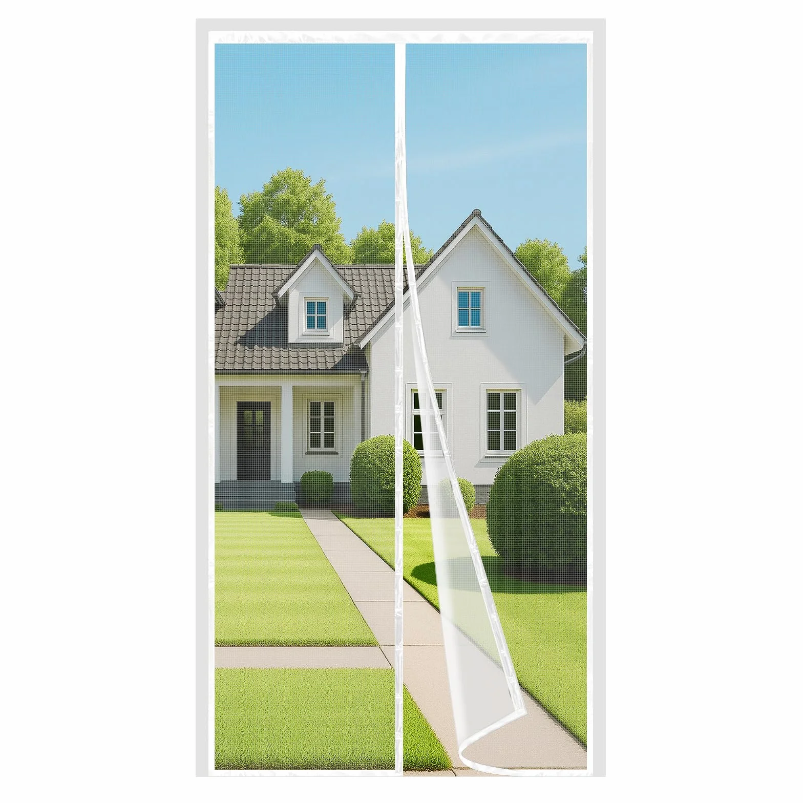 4UMOR Moskitiera Magnetyczna do drzwi 75x220cm Biały