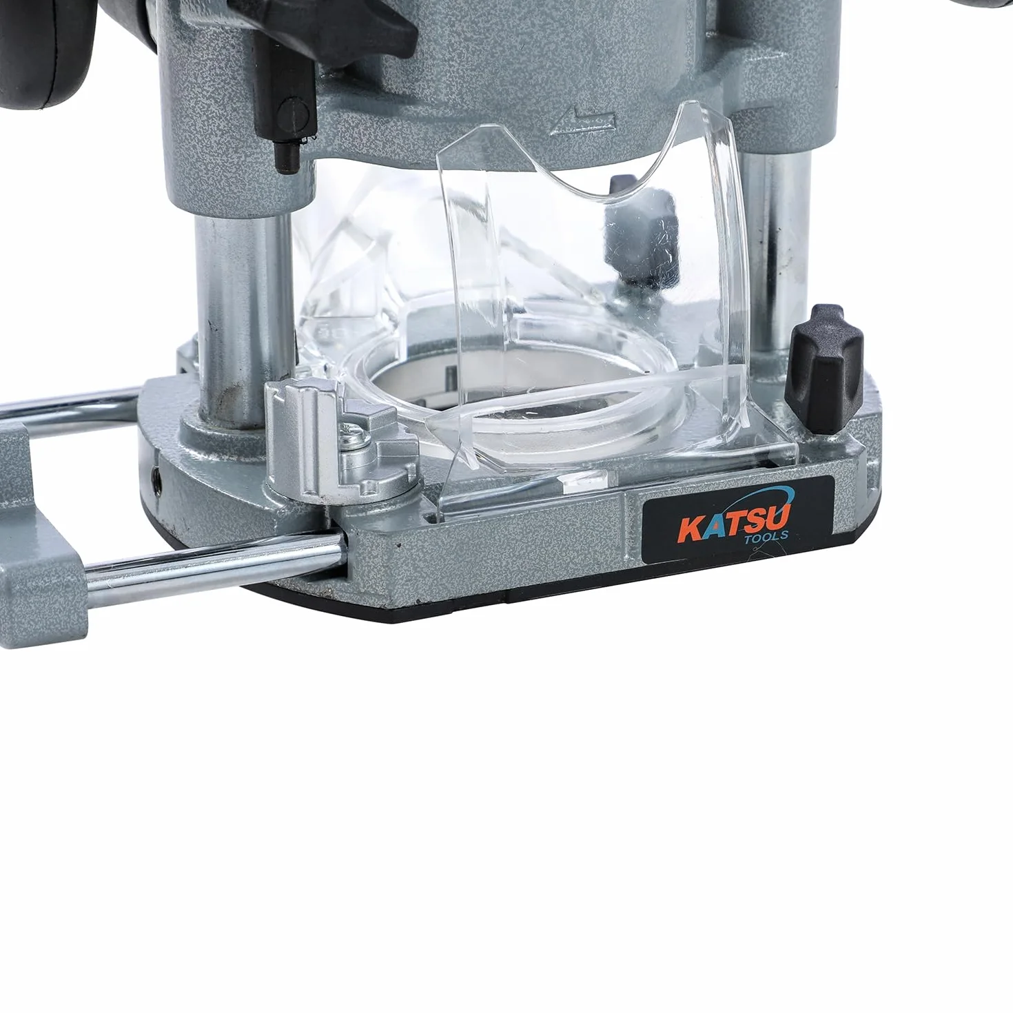 KATSU Tools Podstawa do przycinania, w pełni regulowana, aluminiowa, do elektrycznych lub bezprzewodowych ręcznych frezów do drewna z dyszą przeciwpyłową 105421