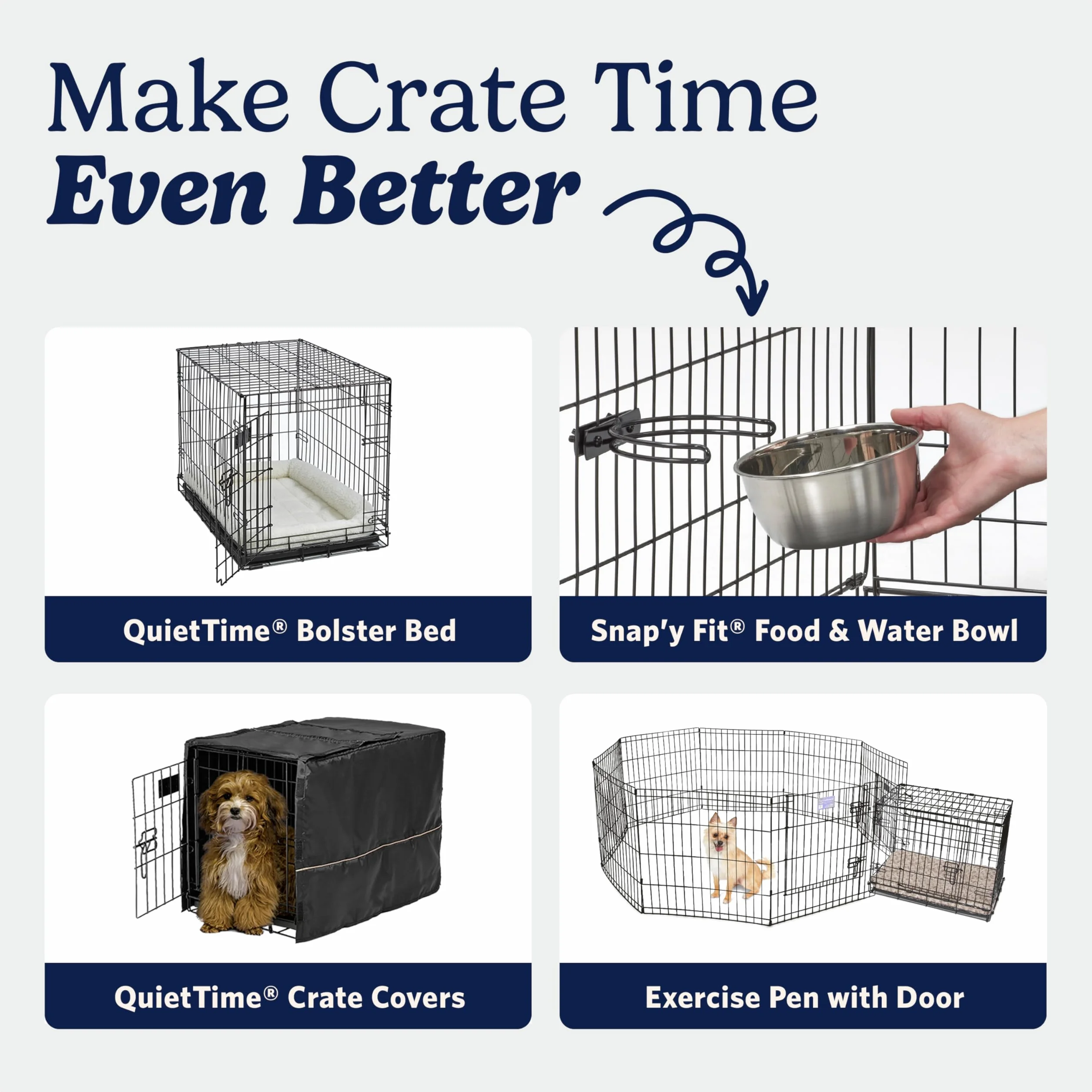 MidWest Homes for Pets Nowo ulepszone podwójne drzwi iCrate 90,42 cm (36"), długa skrzynia dla psa, zawiera szczelną patelnię, nóżki chroniące podłogę, panel działowy i nowe opatentowane funkcje,
