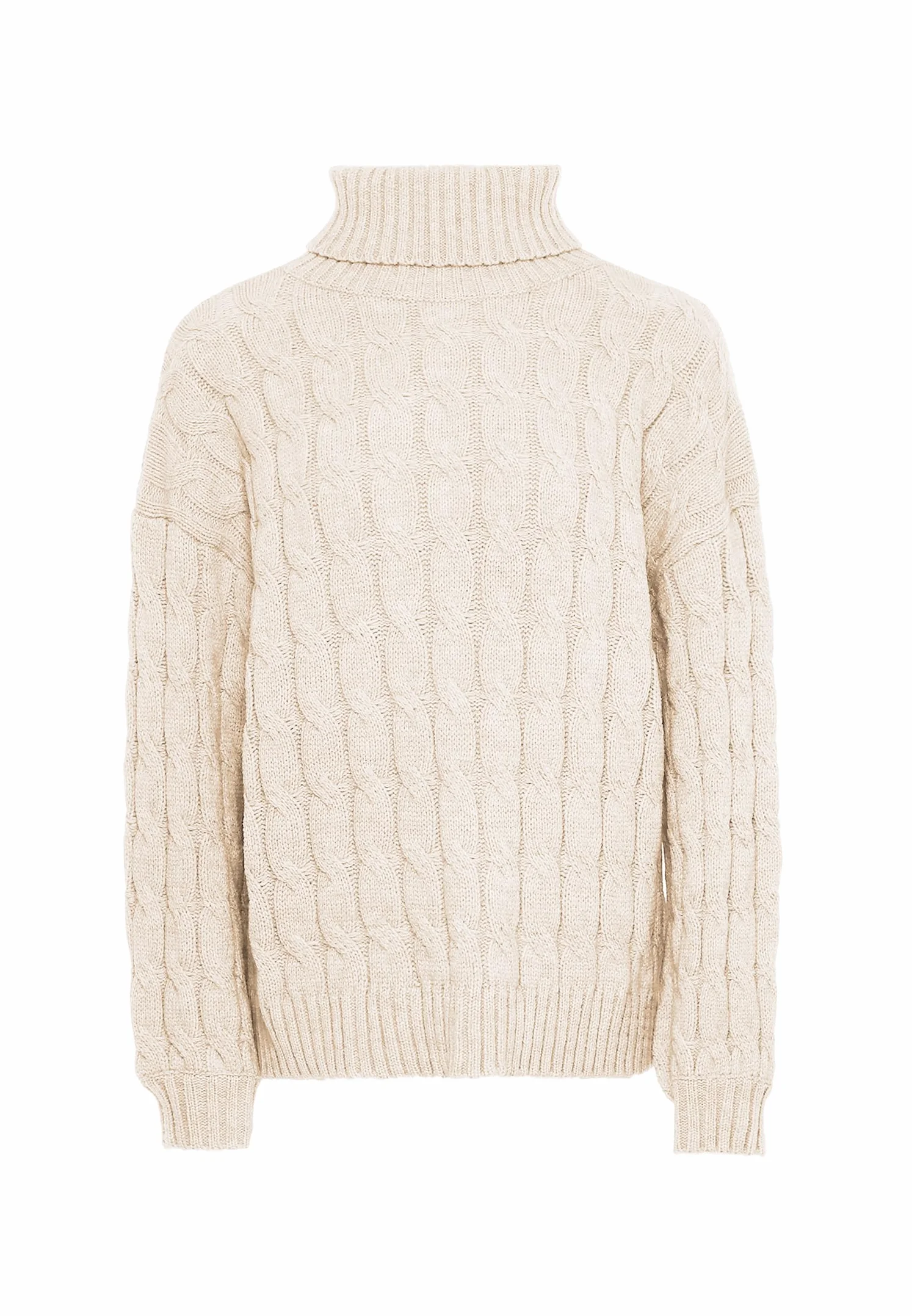 Aleva Damski sweter z golfem ze skręconej dzianiny akrylowej Wełna BIAŁA rozmiar XS/S, biały (wollweiss), XS