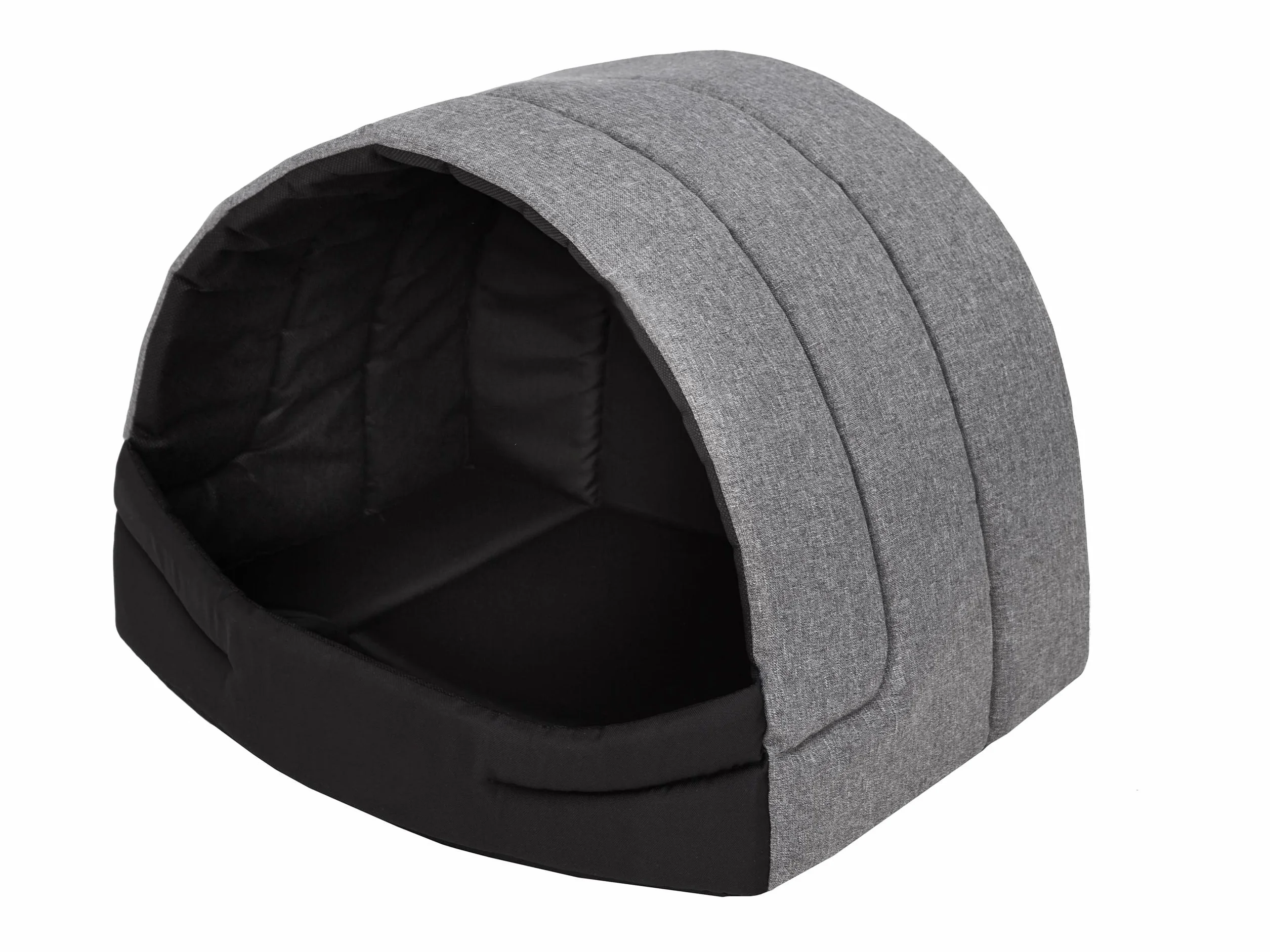 PillowPrim Buda dla psa z legowiskiem, legowisko dla psa, domek dla kotów, miejsce do spania XL – 60 x 49 cm, szara