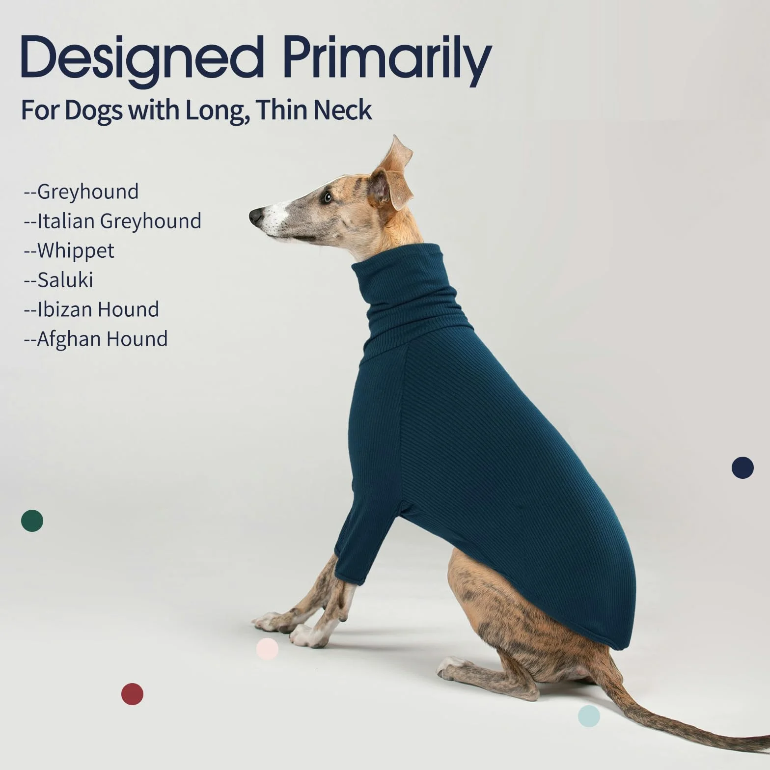 IECOii Whippet Sweter, golf chartów sweter dla małych psów, włoski charta bluza pulower dla psa kombinezon dla Lurcher, lekka i przytulna piżama charta rozciągliwy sweter dla psa, rozmiar S