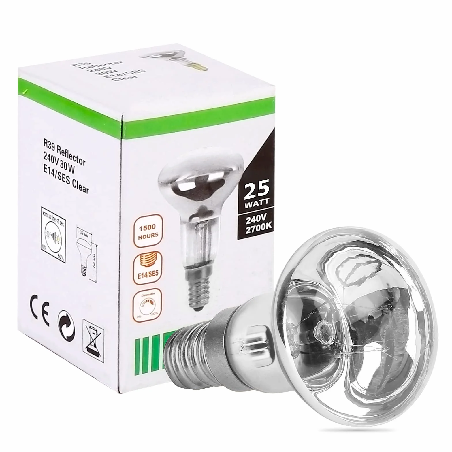 Żarówki lawowe E14 R39 25W 400 lm ciepła biel 6 sztuk