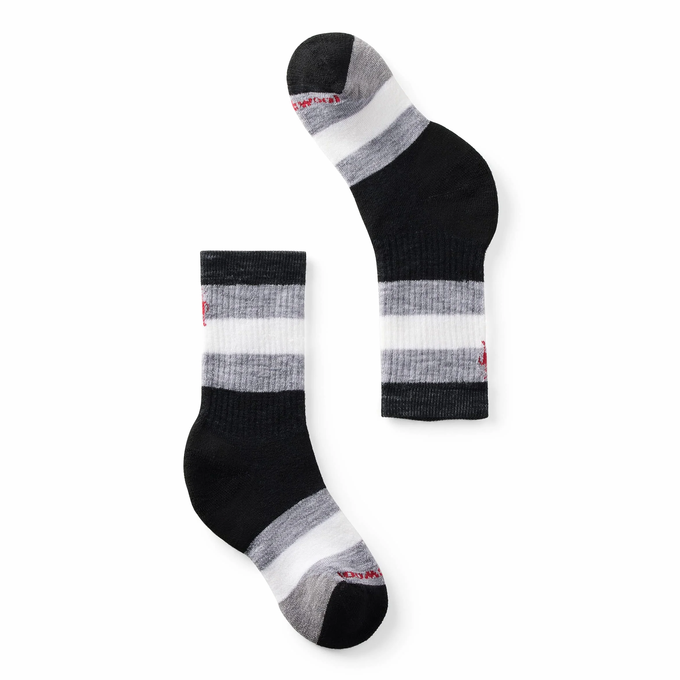 Smartwool Unisex Youth Kids' Hike Full Cushion Striped Crew skarpety, czarne, S