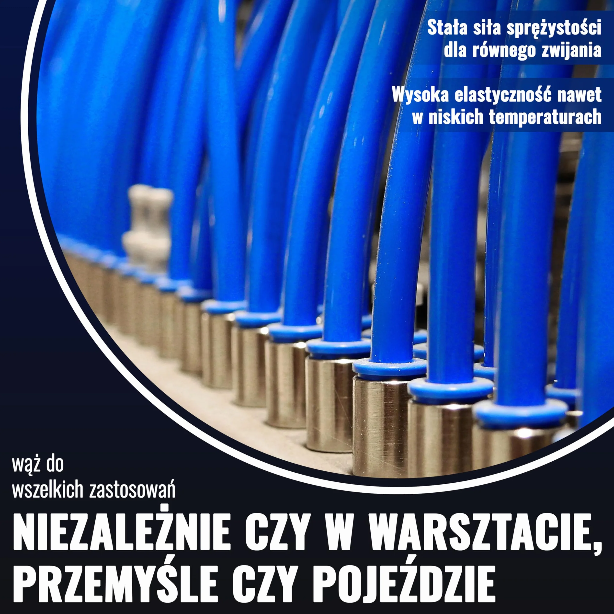 Poppstar Wąż pneumatyczny do sprężonego powietrza PU 4mm/ 6mm, 5m, 6 bar, niebieski