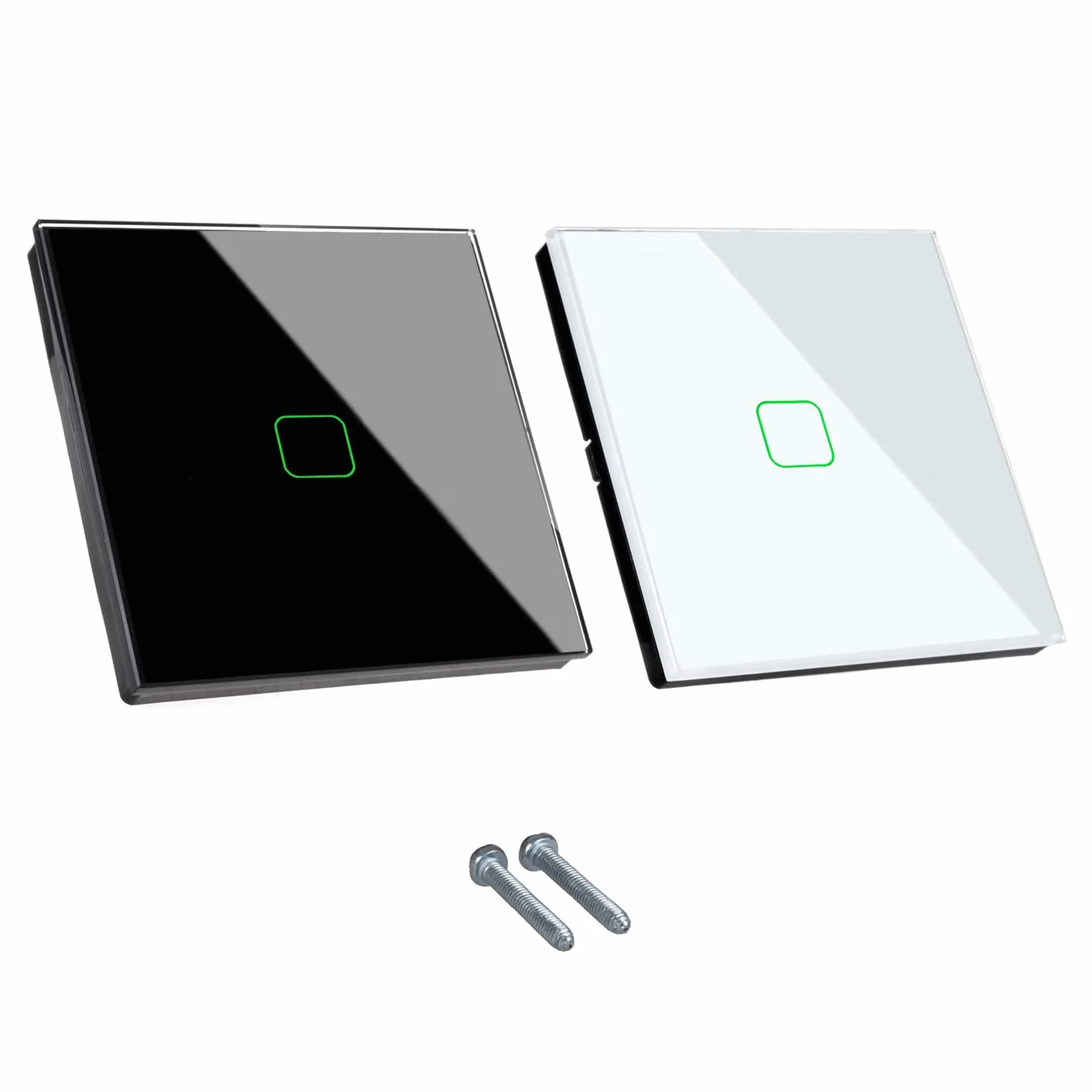 Dotykowy włącznik światła Maclean, pojedynczy, SMART, Tuya APP, szklany, biały z kwadratowym podśw. przycisku, 86x86mm, MCE716W