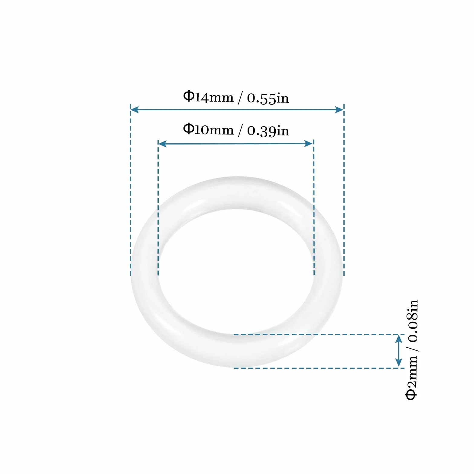 QUARKZMAN 10mm ID Silikonowe Uszczelki Toryczne Podkładka x 30pcs Podkładka Okrągła Płaska Podkładka Uszczelka Uszczelka Pierścień Szklany Drzwi Uchwyt, Przezroczysty
