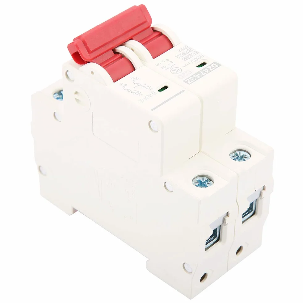 Wyłącznik, Wyłącznik Miniaturowy 2P DC MCB, Wyłącznik 500V DC DZ47-63Z-2P, Wyłącznik Nadprądowy 16A 20A 63A Opcjonalnie, 20A