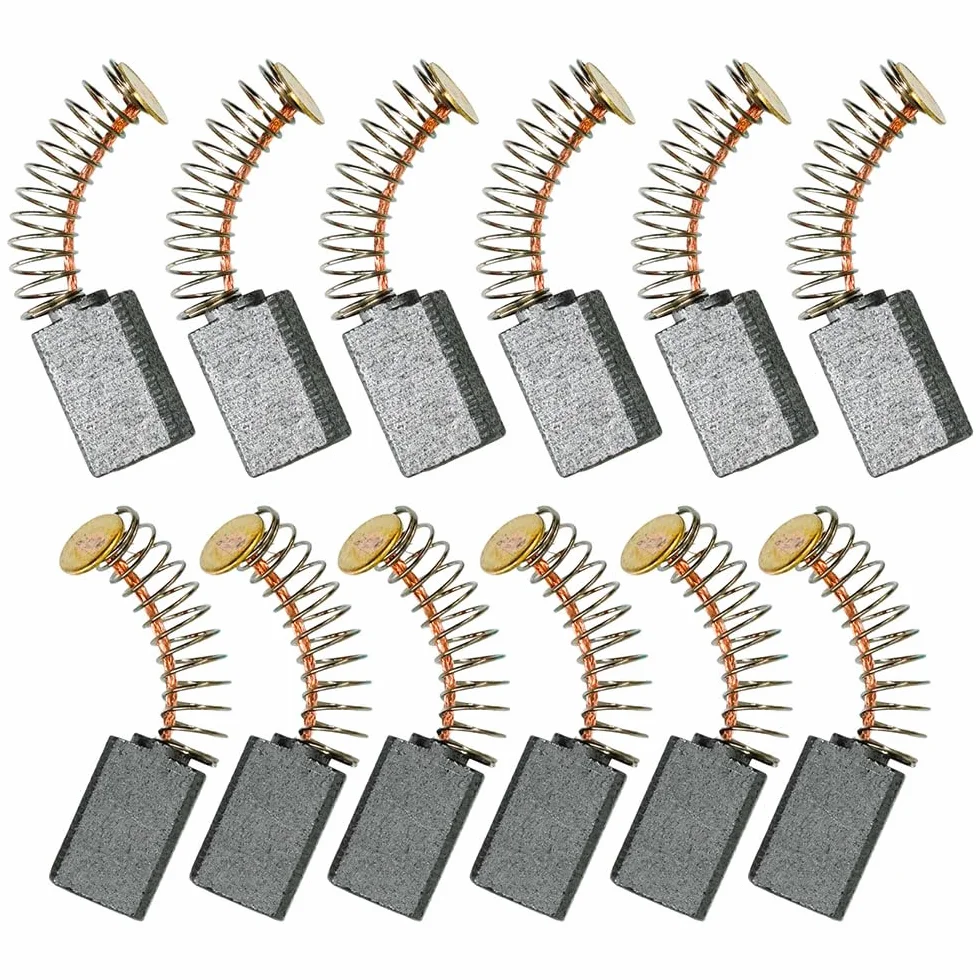 Selyse 12 szczotek węglowych do silników elektrycznych, uniwersalne szczotki węglowe 13 mm x 8 mm x 5 mm, do naprawy silników elektrycznych, trwała jakość i wysoka wydajność