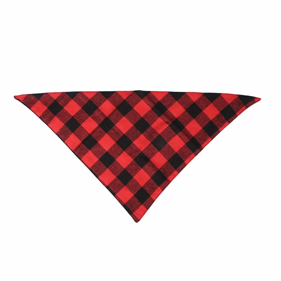 Pet Bandana pies szczeniak wzór karo szal kołnierz śliniaczek chusta na szyję czarny czerwony (L)