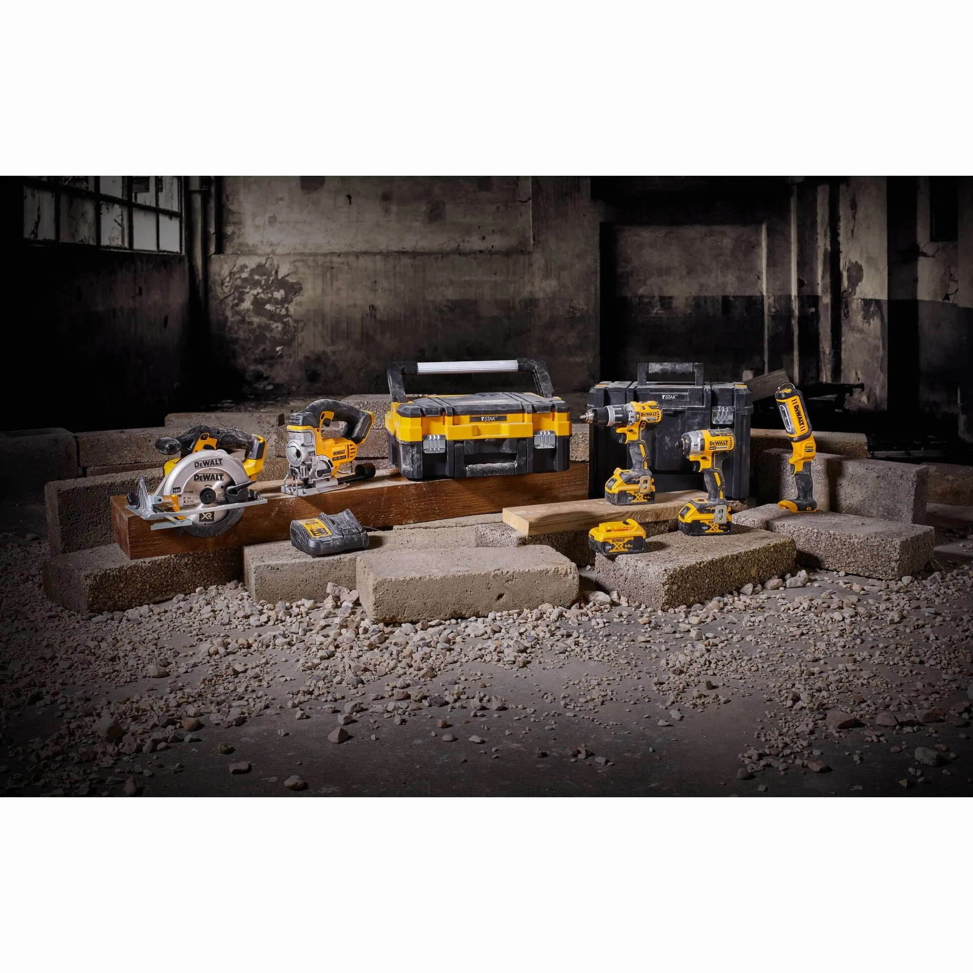 Dewalt DCK551P3T-QW Zestaw Pięciu Narzędzi Akumulatorowych, 18 V, Czarny/Żółty