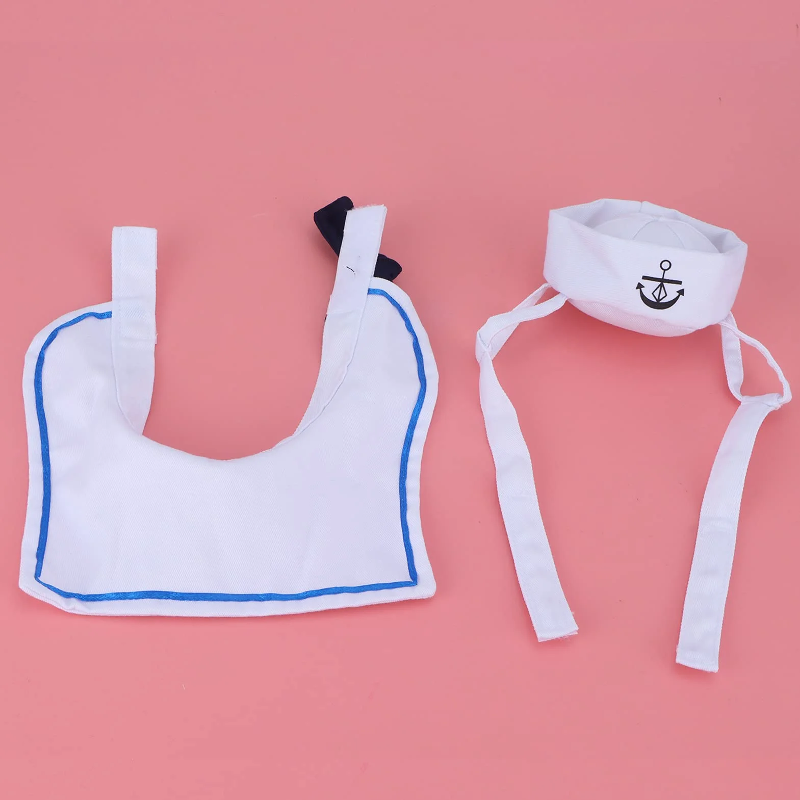 Acouto Pet Sailor Suit Cotton Cat Hat and Cloak Set na świąteczny Dekoracja Marynarz z czapką i Płaszcz Marynarz Sitscat Hatcat Cloakcat Hat Cloak Dekoracja