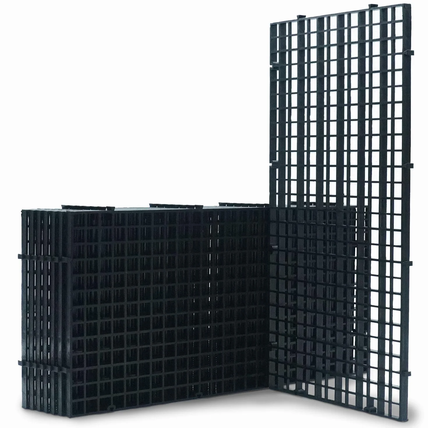 LINLAN 8 sztuk 5.9x11.8 cala (15X30cm) plastikowa kratka do akwarium, przegroda do zbiornika na ryby, kratka jajeczna do DIY filtracji i ochrony dna w akwaskejpingu (czarna - bez akcesoriów)