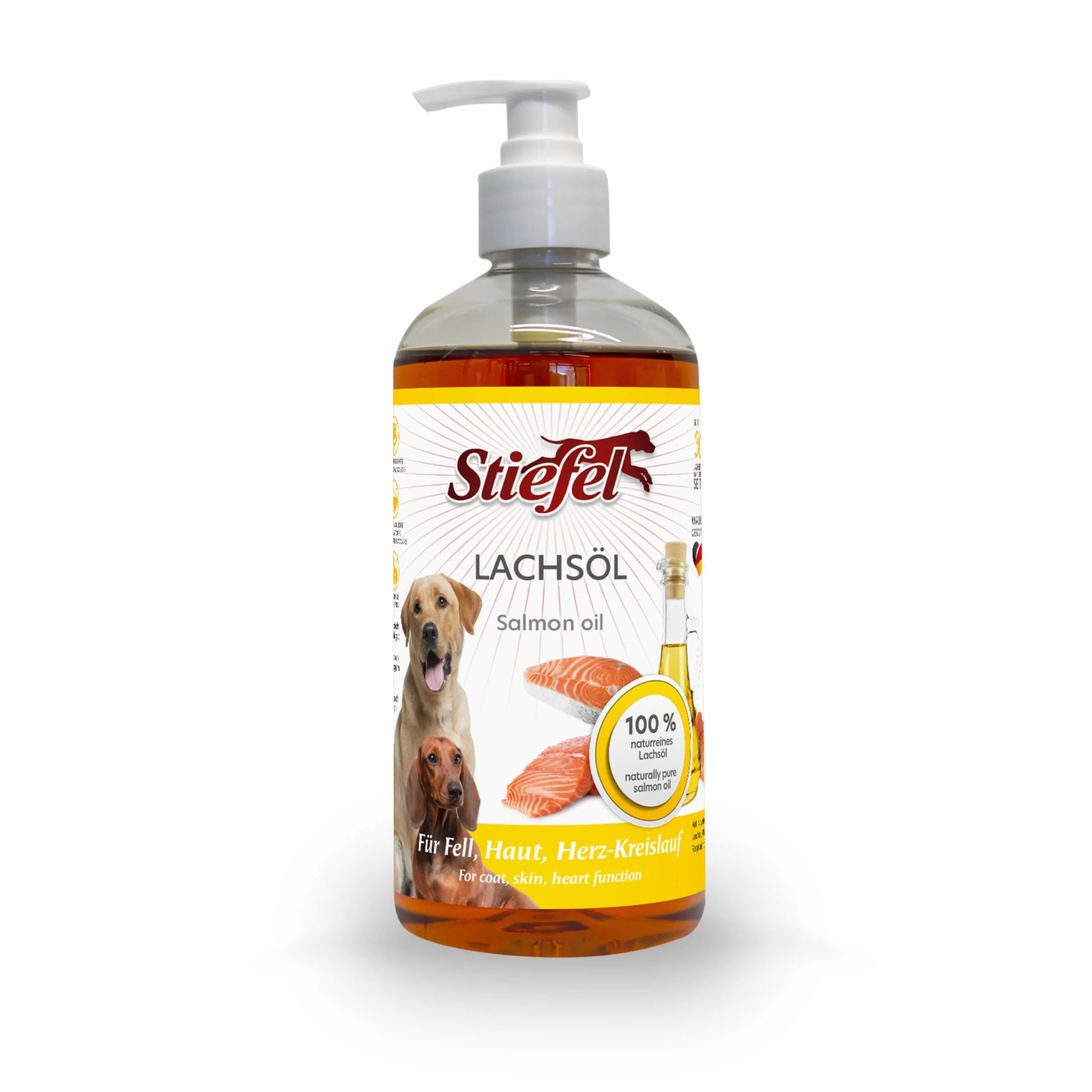 Olej z łososia dla psów 500 ml Omega-3 Omega-6 Omega-9 naturalny