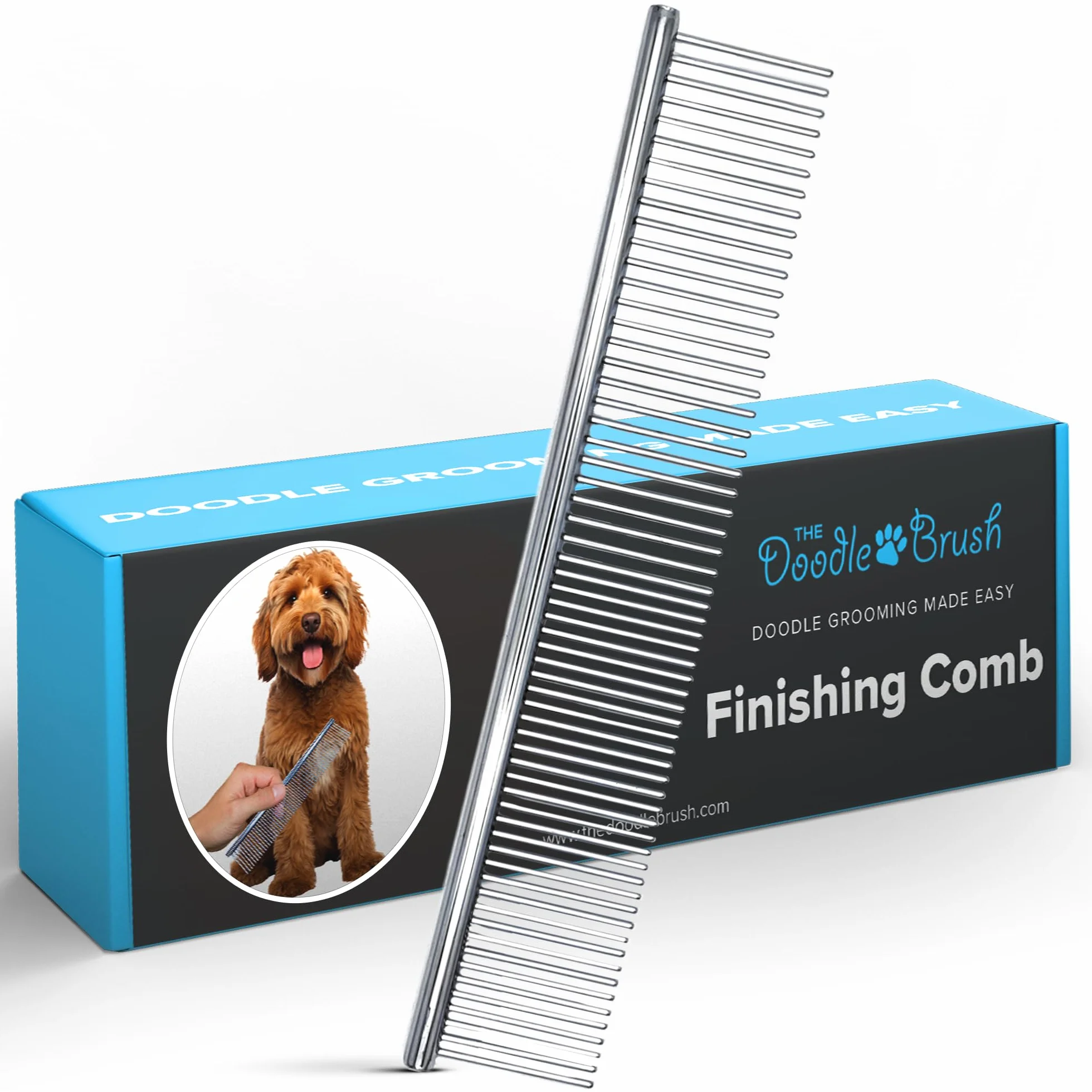 The Doodle Brush – grzebień do pielęgnacji psów doodle, metalowy grzebień dla psów, dla pudli, idealny labradoodle, cockapoo i goldendoodle – grzebienie wykończeniowe do sierści